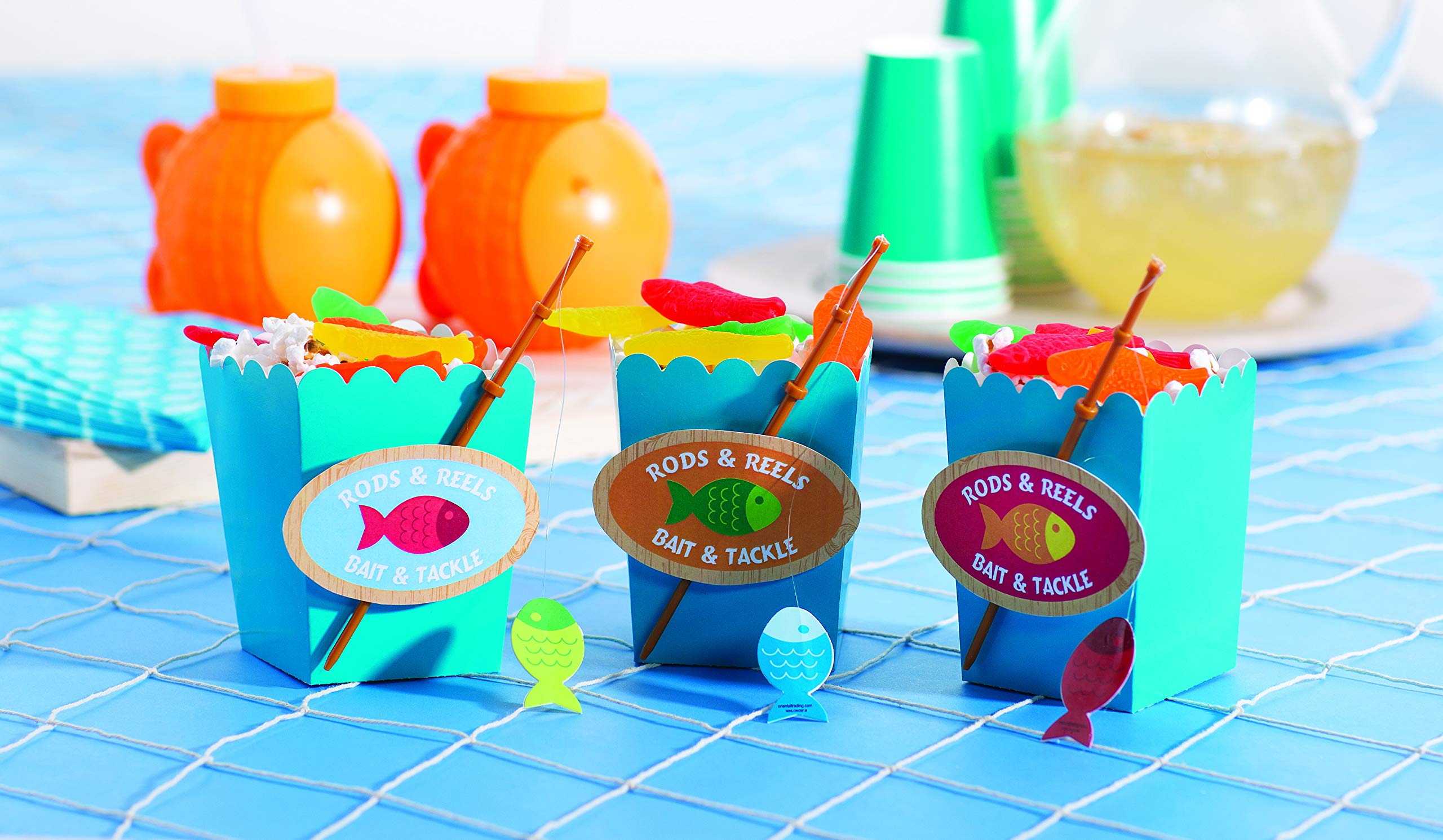 Little Fisherman Fishing Pole Picks - Set of 25 - Party Favors & Decorations - Perfect for Birthday Parties, Baby Showers, and Themed Events