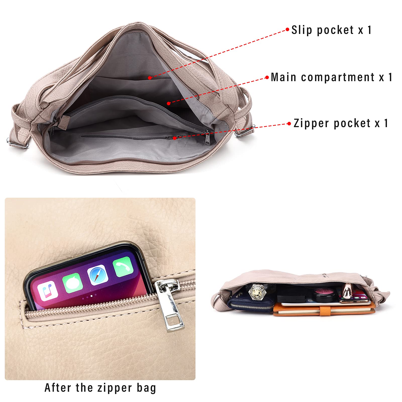 Women's Convertible Backpack Purse & Handbag - Apricot Color, Fashionable Crossbody Shoulder Bag for Work, Travel & Daily Use