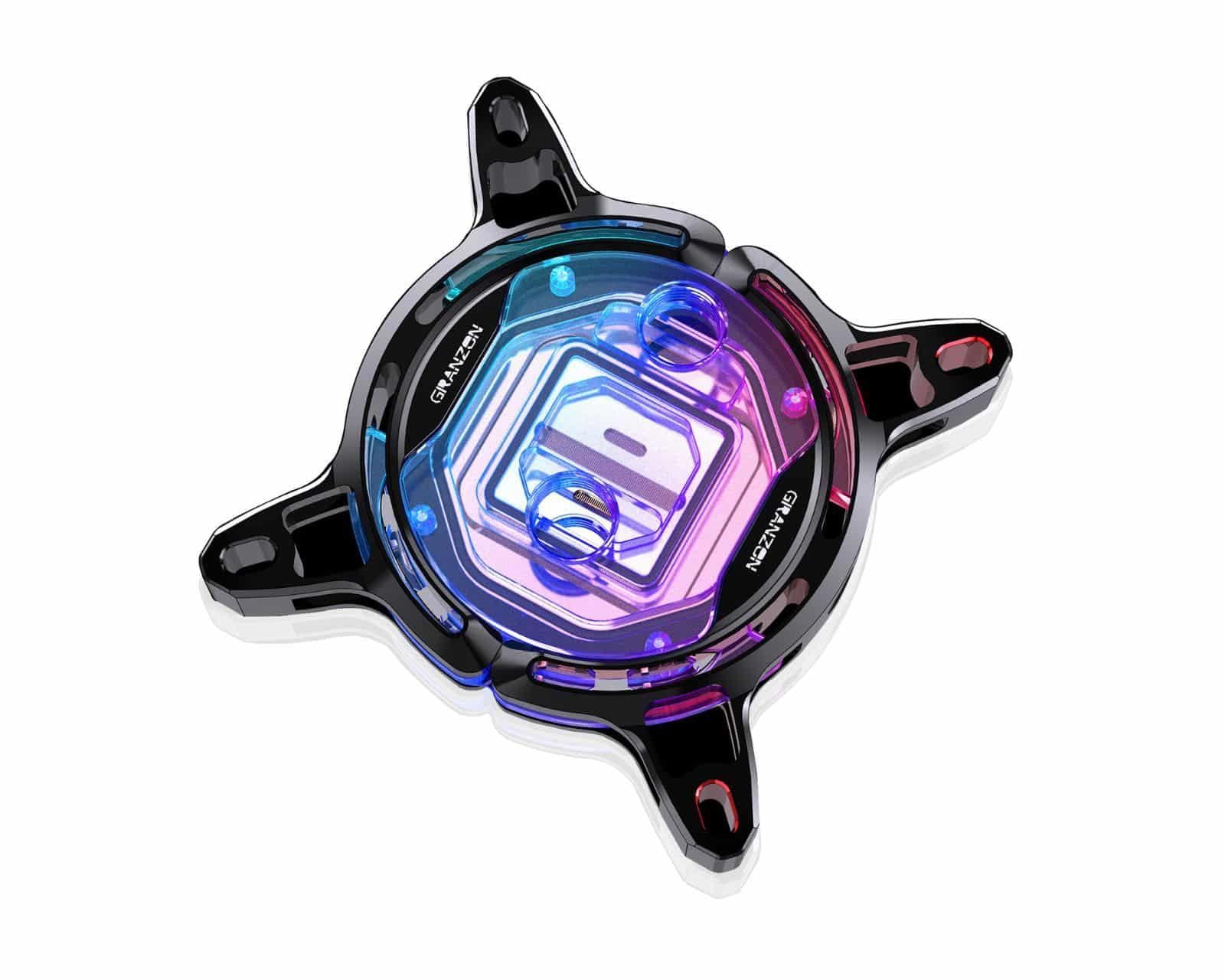Granzon GAI0.1 CPU Liquid Cooling Block with 5V Addressable RGB Lighting - Compatible with Intel 115x/1200/20xx Sockets - Silver Finish - Perfect for Gaming PC Builds & Custom Water Cooling Systems
