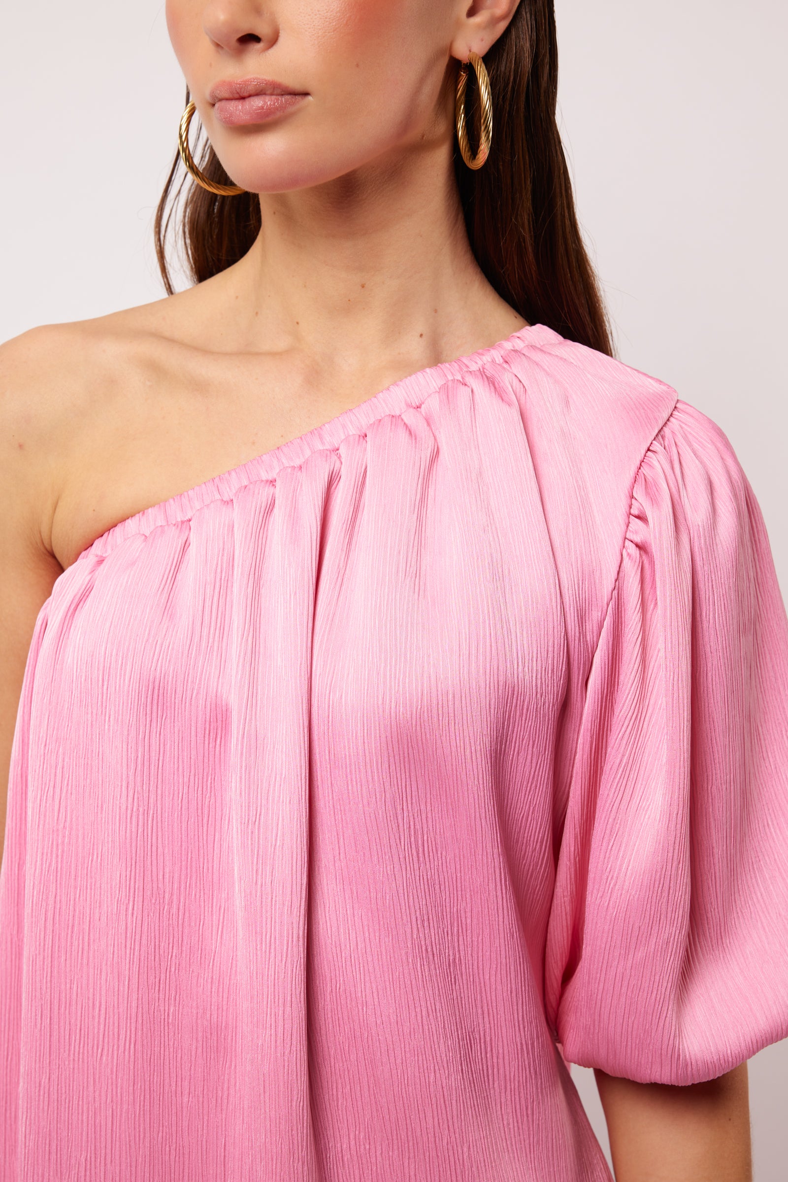 Evelina One Shoulder Mini Dress for Women - Sexy Pink Bodycon Party Dress for Night Out, Club, Date Night, and Special Occasions