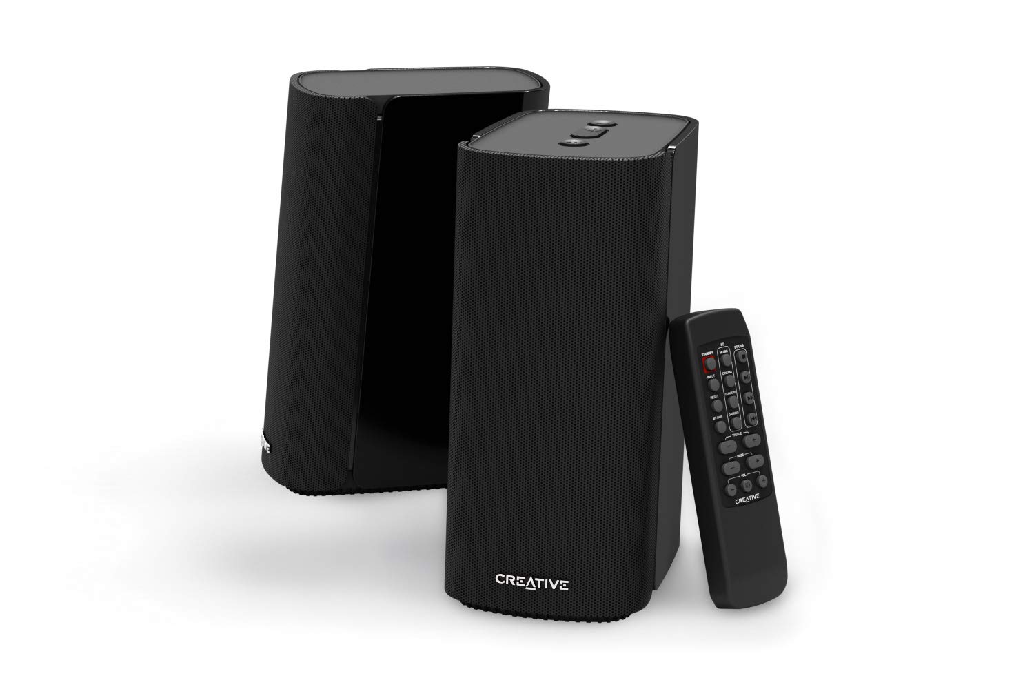 CREATIVE T100 2.0 Compact Hi-Fi Desktop Speakers - 80W Peak Power, Bluetooth 5.0, Optical/AUX Input, Bass Control - Crystal Clear Audio for PC, Laptop, Gaming & Home Office (Black)