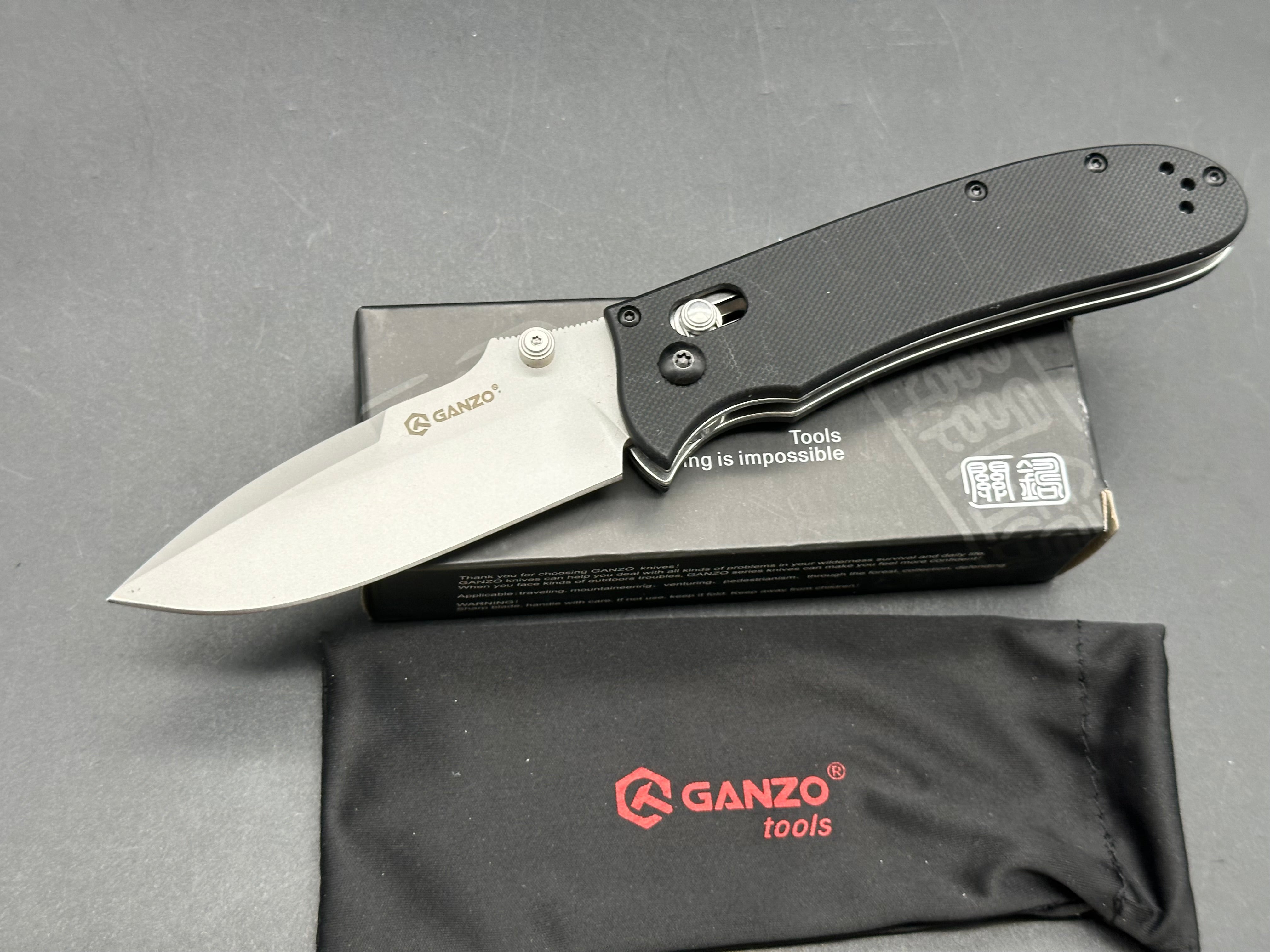 Ganzo G704 BK Folding Knife - 3.35