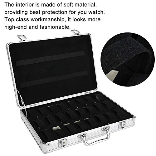 24 Grid Aluminum Watch Box - Organizer & Display Case for Men & Women - Perfect for Travel & Home Storage