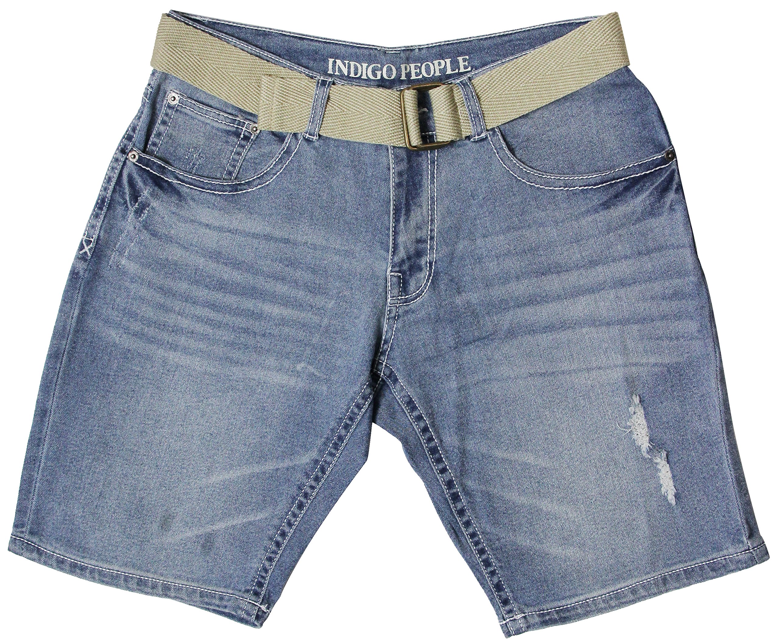 Men's Classic Straight Fit Vintage Denim Jean Shorts with Belt | Casual Summer Shorts for Men | Sizes 28-38 | Perfect for Beach, BBQ & Outdoor Activities