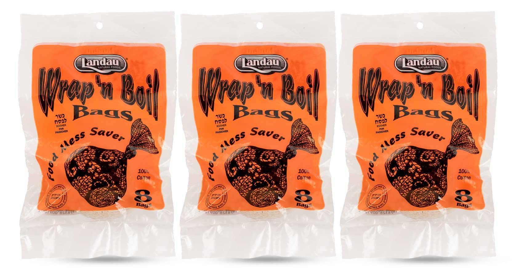 **Landau Wrap 'N Boil Reusable Cotton Soup Bags for Veggie Soups, Gravy & Bone Broth - Eco-Friendly, Made in USA - 8 Bags (Pack of 3) - Perfect for Cooking, Meal Prep & Homemade Broths**