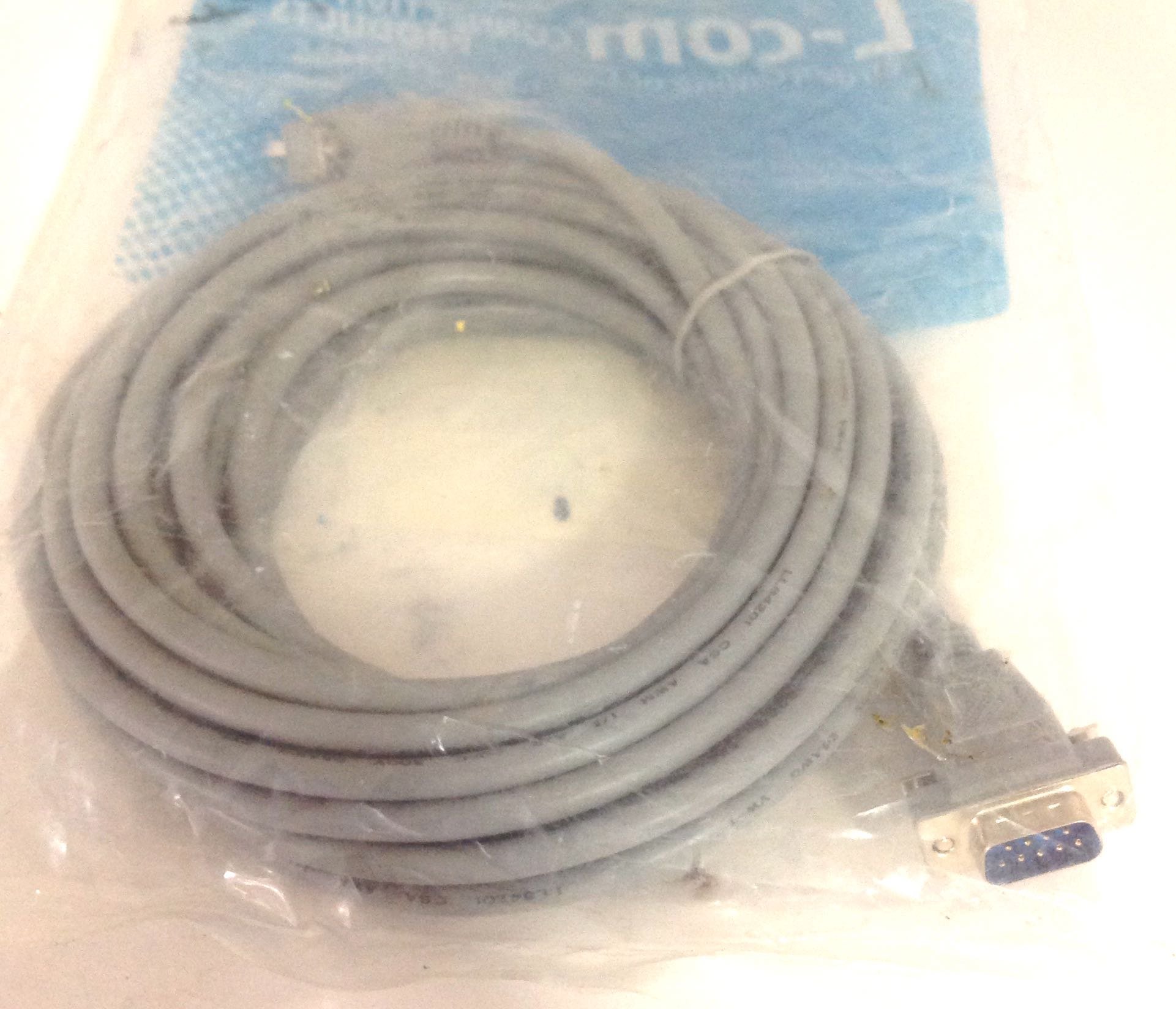 L-COM CSM9MF-2.5 Serial Computer Cable - 0.762M (2.5ft) Gray DB9 Male to Female Extension Cord for RS232 Data Transfer - Perfect for Industrial Equipment, POS Systems & Office Computers