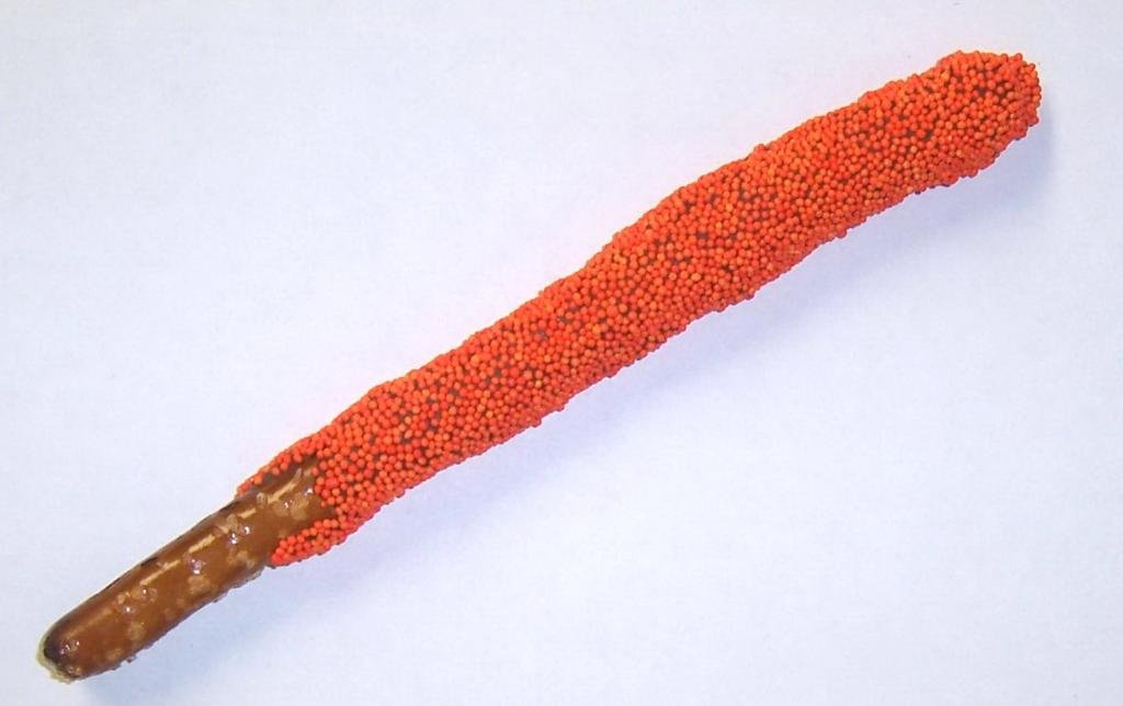 Scott's Cakes Milk Chocolate Covered Pretzel Rods with Orange Non-Pareils - 12 Pack | Gourmet Chocolate Pretzel Treats for Parties, Gifts & Snacking