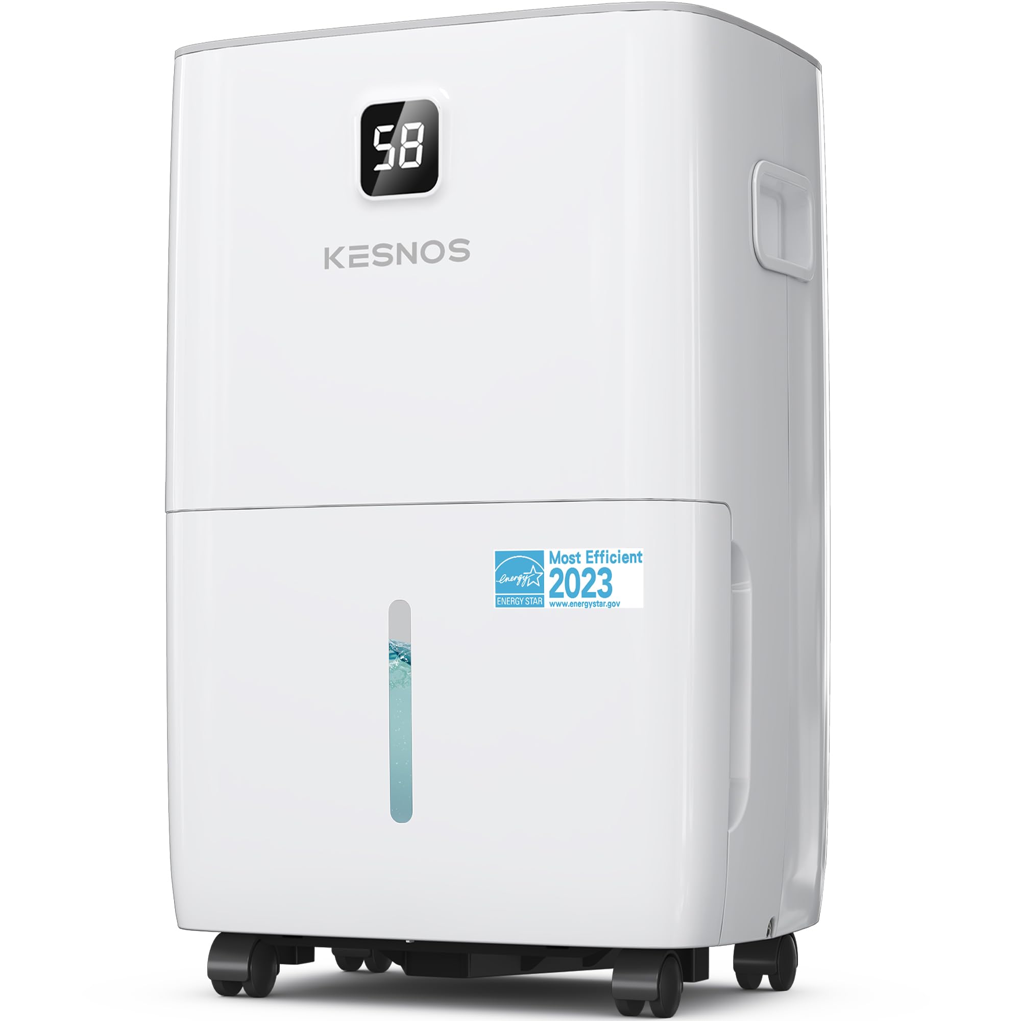 Kesnos 120 Pints Energy Star Certified Dehumidifier for Large Rooms, Basements & Homes - 6,500 Sq. Ft Coverage with Drain Hose, LED Display & 1.06 Gallon Tank - Auto Defrost & Timer - Perfect for Mold Prevention, Laundry Rooms & Damp Spaces