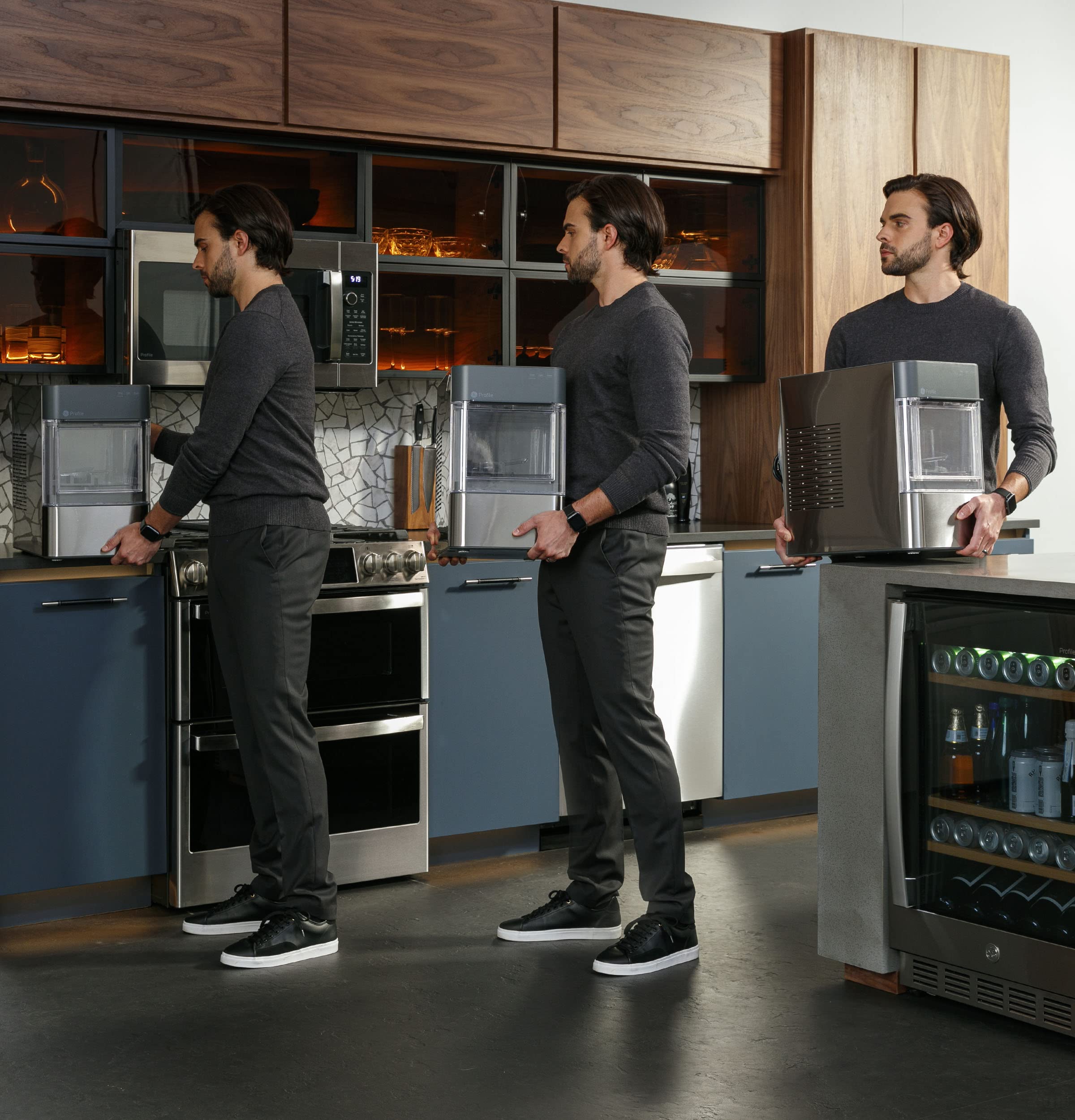 GE Profile Opal 2.0 Countertop Nugget Ice Maker with Side Tank & WiFi - Smart Home Kitchen Appliance - Stainless Steel (Renewed) - Perfect for Cocktails, Sodas & Home Entertaining