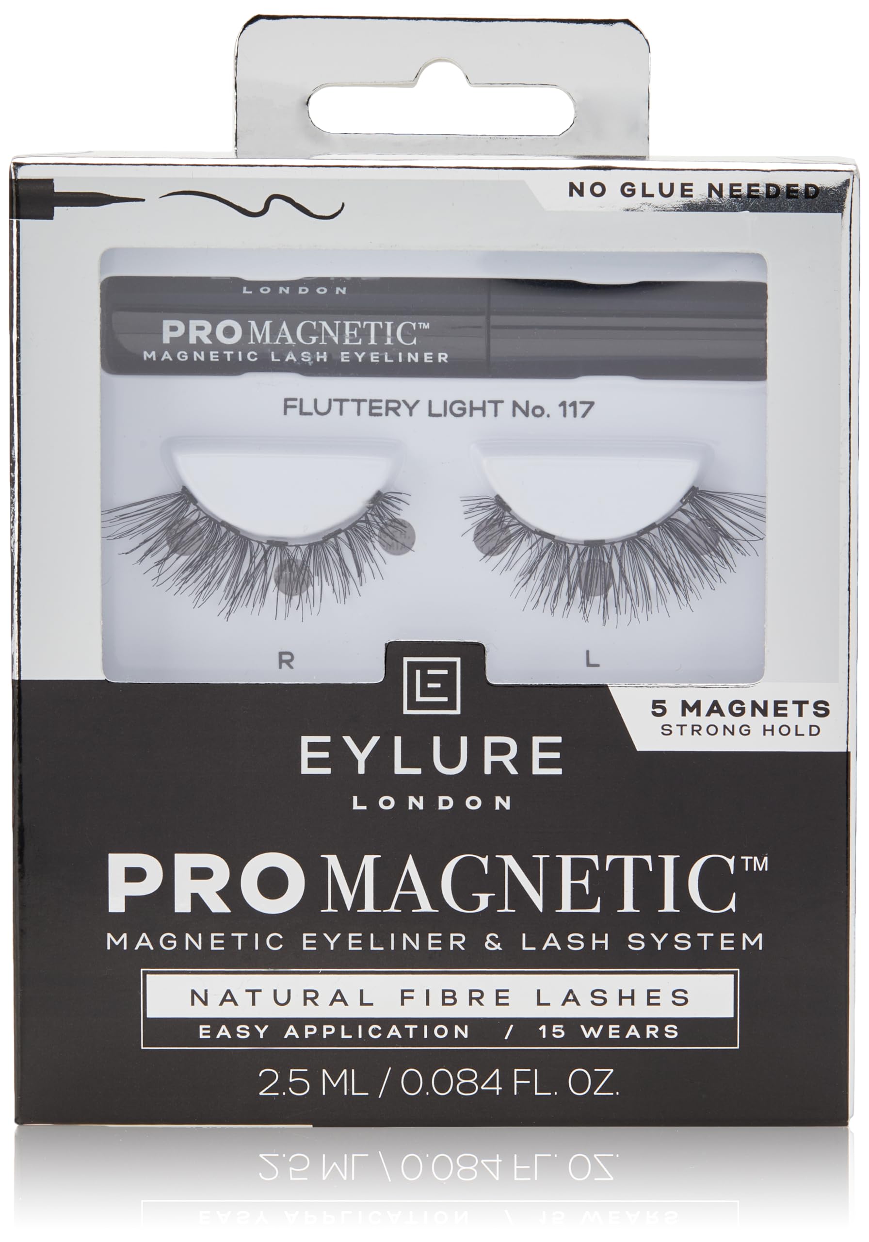 Eylure PROMAGNETIC Eyeliner & Lash Kit - No.117 Natural Fiber False Eyelashes in Black | Waterproof Magnetic Eyeliner for Long-Lasting Wear | Perfect for Parties, Weddings & Special Occasions