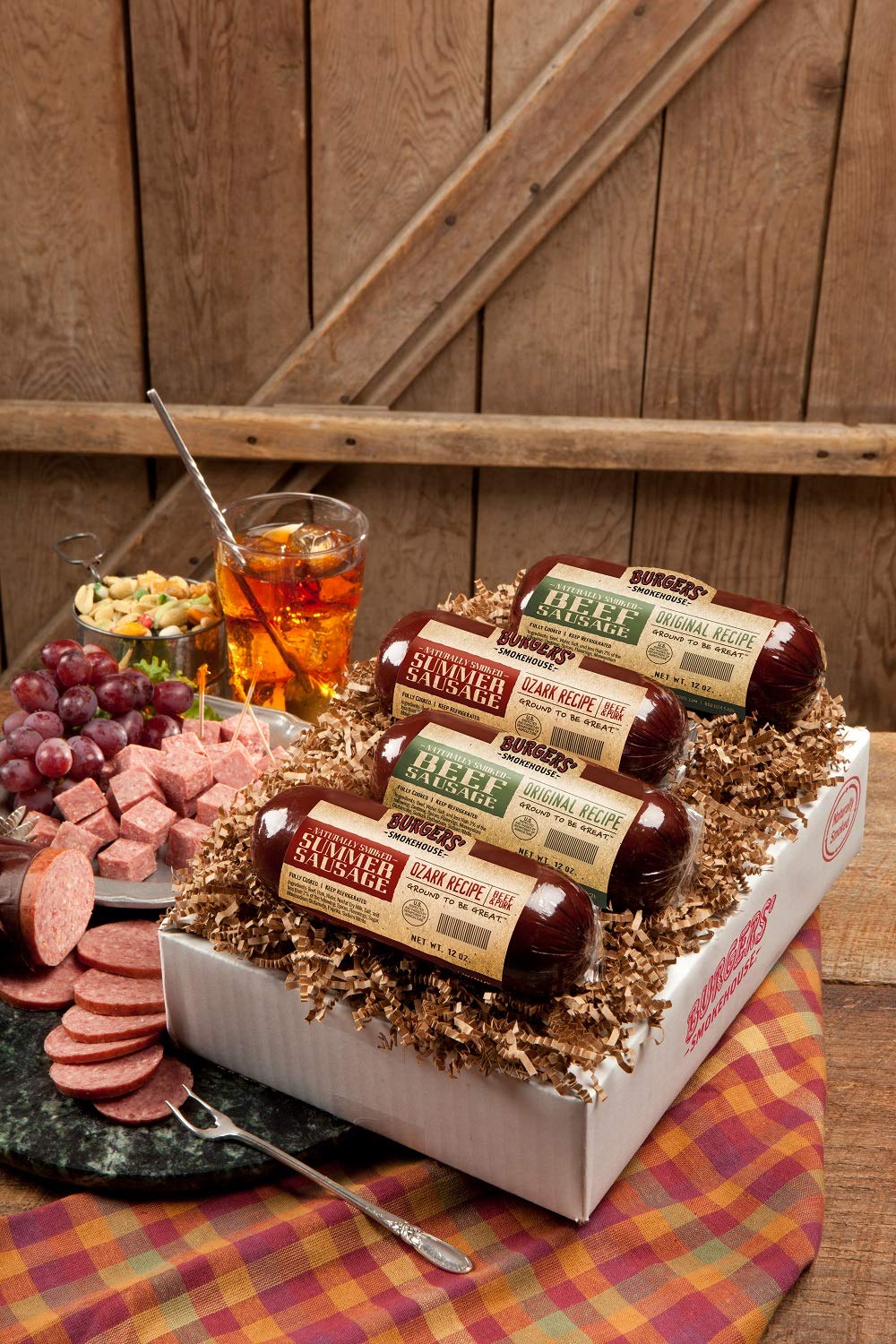 Premium Burgers' Smokehouse Sausage Gift Box - Assorted Flavors Gourmet Meat Snacks for BBQ, Camping & Gifting | Perfect for Holidays, Parties & Outdoor Adventures