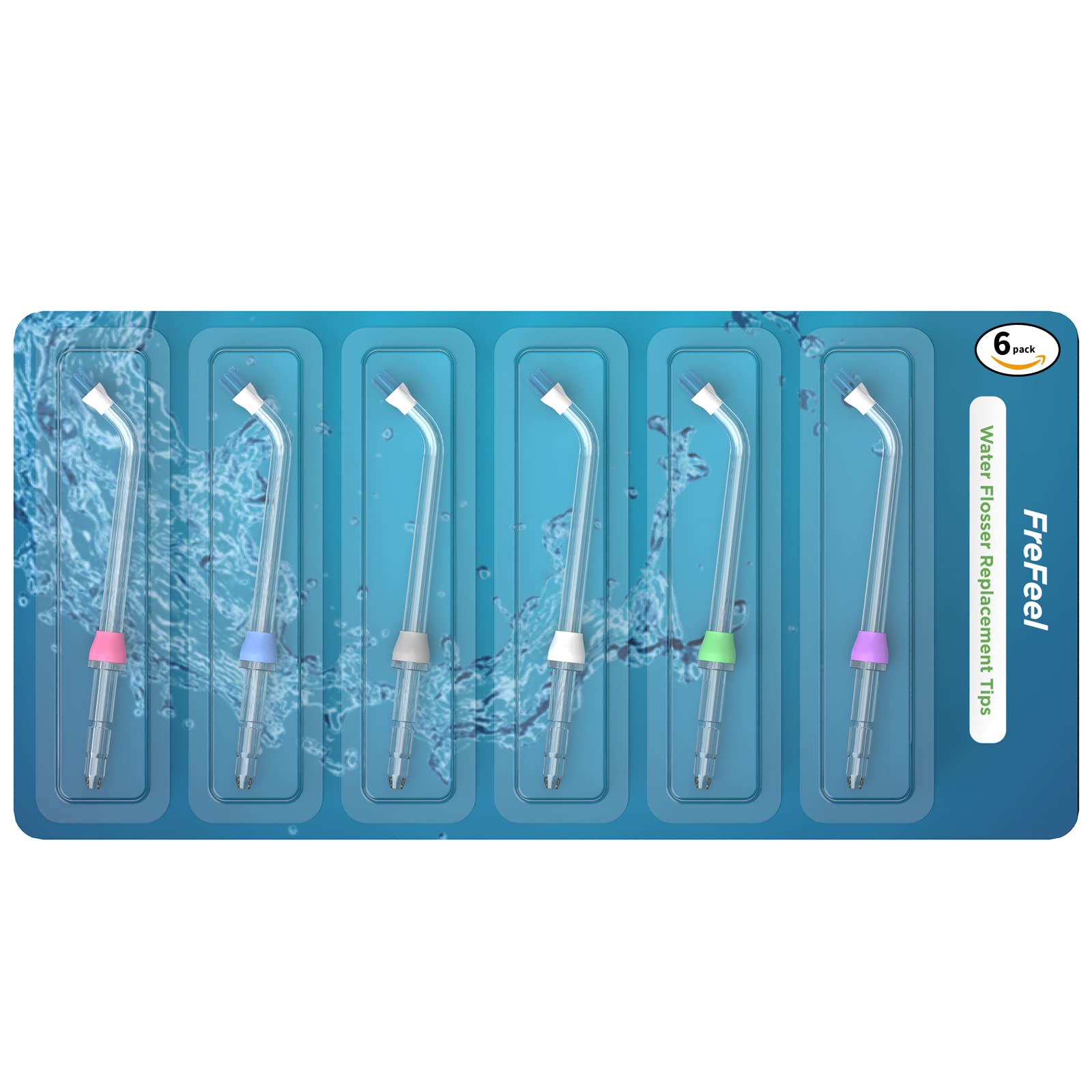 Waterpik Replacement Heads & Plaque Chaser Tips - 6 Pack for Optimal Oral Hygiene, Perfect for Travel, Home, and Dental Care