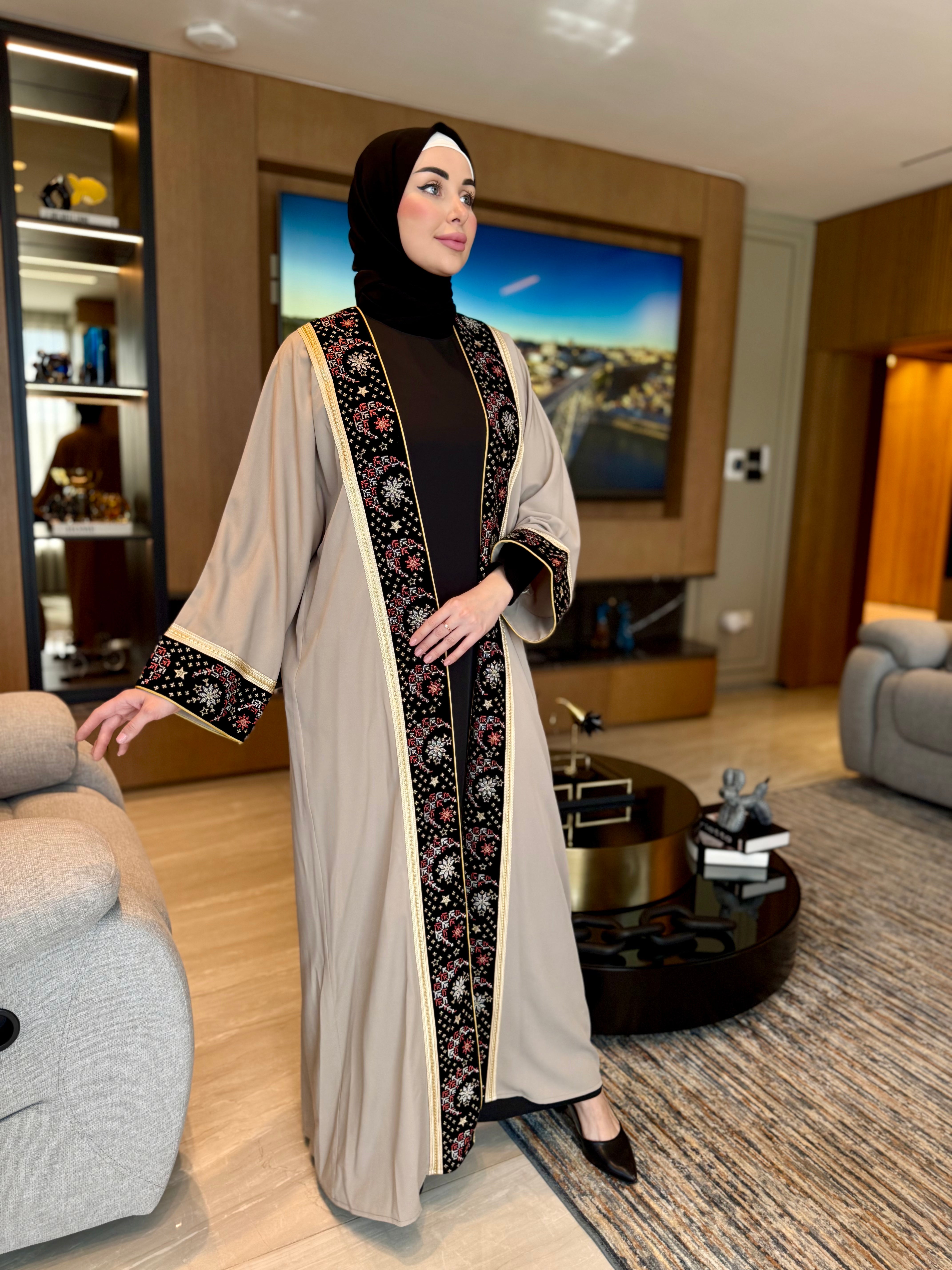 Luxury Embroidered Abaya Dress for Women - Elegant Islamic Modest Fashion - Perfect for Prayer, Weddings & Special Occasions