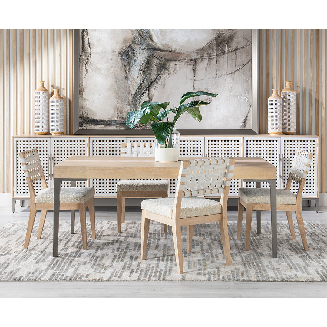 Biscayne Woven Side Chair - Modern Rattan Dining Chair with Cushion, Indoor/Outdoor Use - Perfect for Patio, Dining Room, or Lounge Area