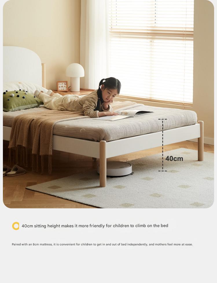 Solid Wood Poplar Kids Bed for Boys & Girls - Durable & Safe Children's Bedroom Furniture for Toddler to Teen Years