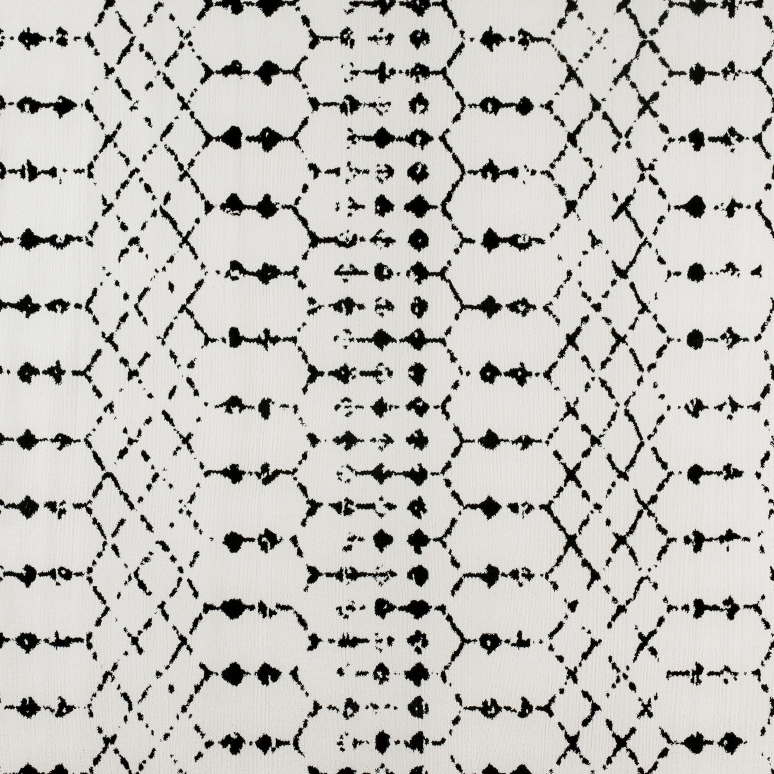 EMMA + OLIVER Modern Geometric Bohemian Low Pile 8' x 10' Ivory Black Area Rug - Perfect for Living Room, Bedroom & Boho Home Decor