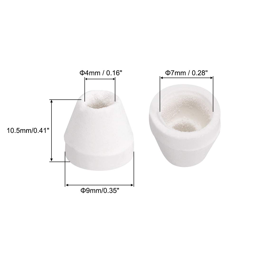 100pcs Ceramic Electrical Insulators - 4mm Dia Tapered Porcelain Tube Beads, High Temperature Resistant (1000°C) for Oven, Kiln & DIY Electronics Projects - Perfect for Jewelry Making, Pottery & Electrical Wiring
