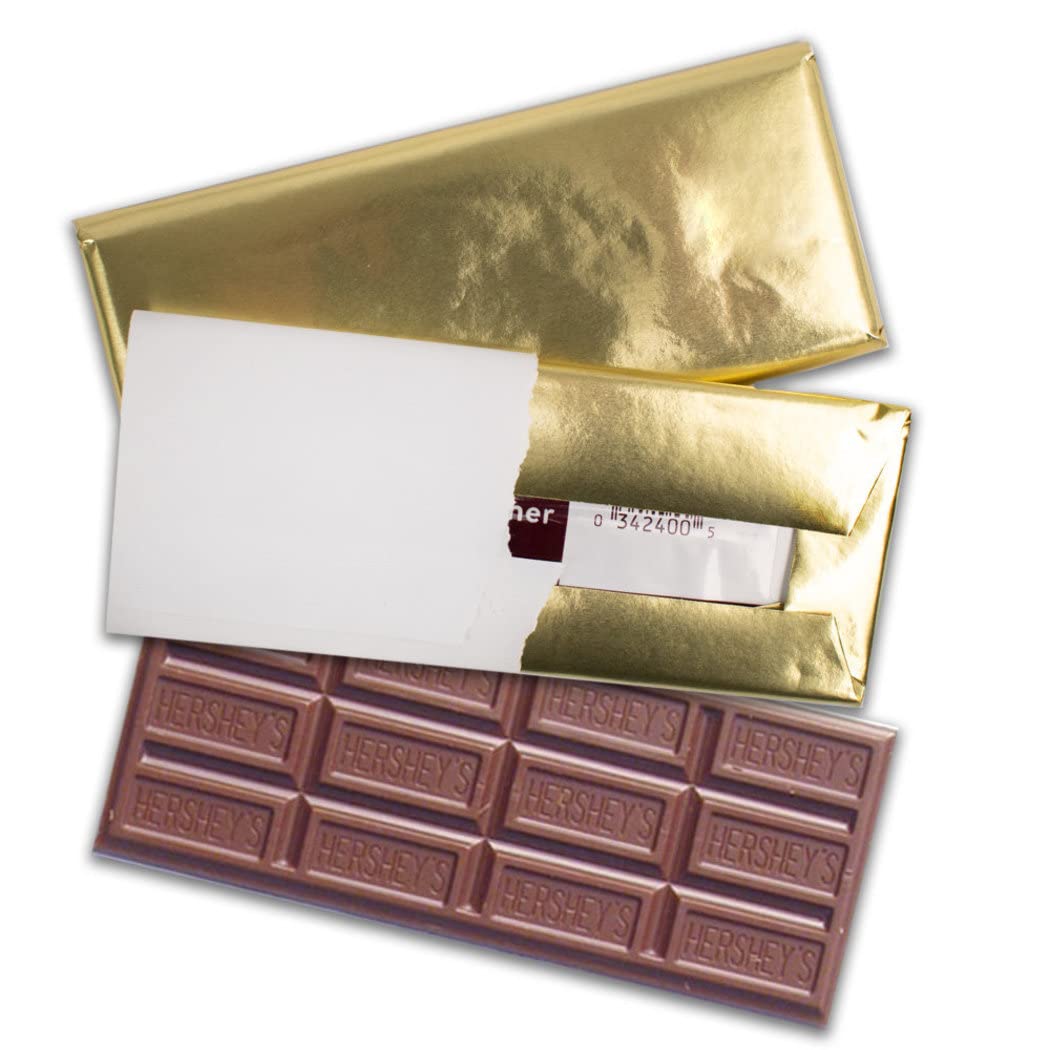 HERSHEY'S Milk Chocolate Bars 1.55 oz (24 Count) - Gold Foil Wrapped, Individually Wrapped - Perfect for Halloween, Christmas Gifts & Party Favors - Free Cold Packaging Included