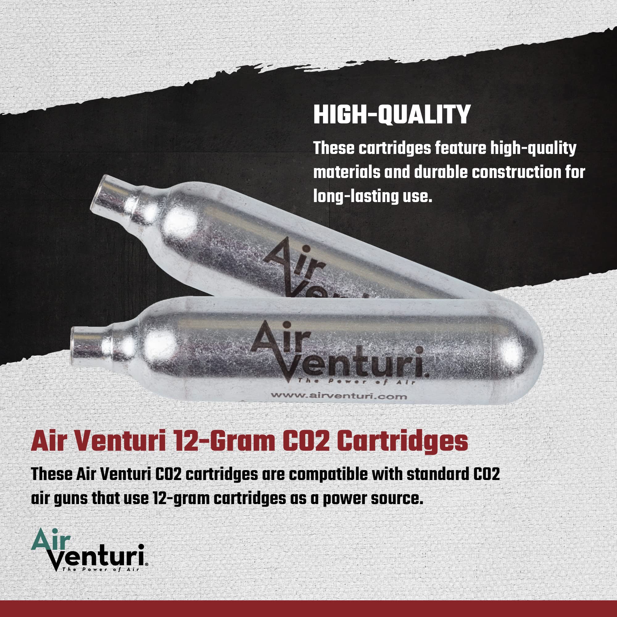 Air Venturi CO2 Airgun Accessory - High Performance CO2 Cartridge for Airsoft & Paintball | Perfect for Target Shooting & Outdoor Sports