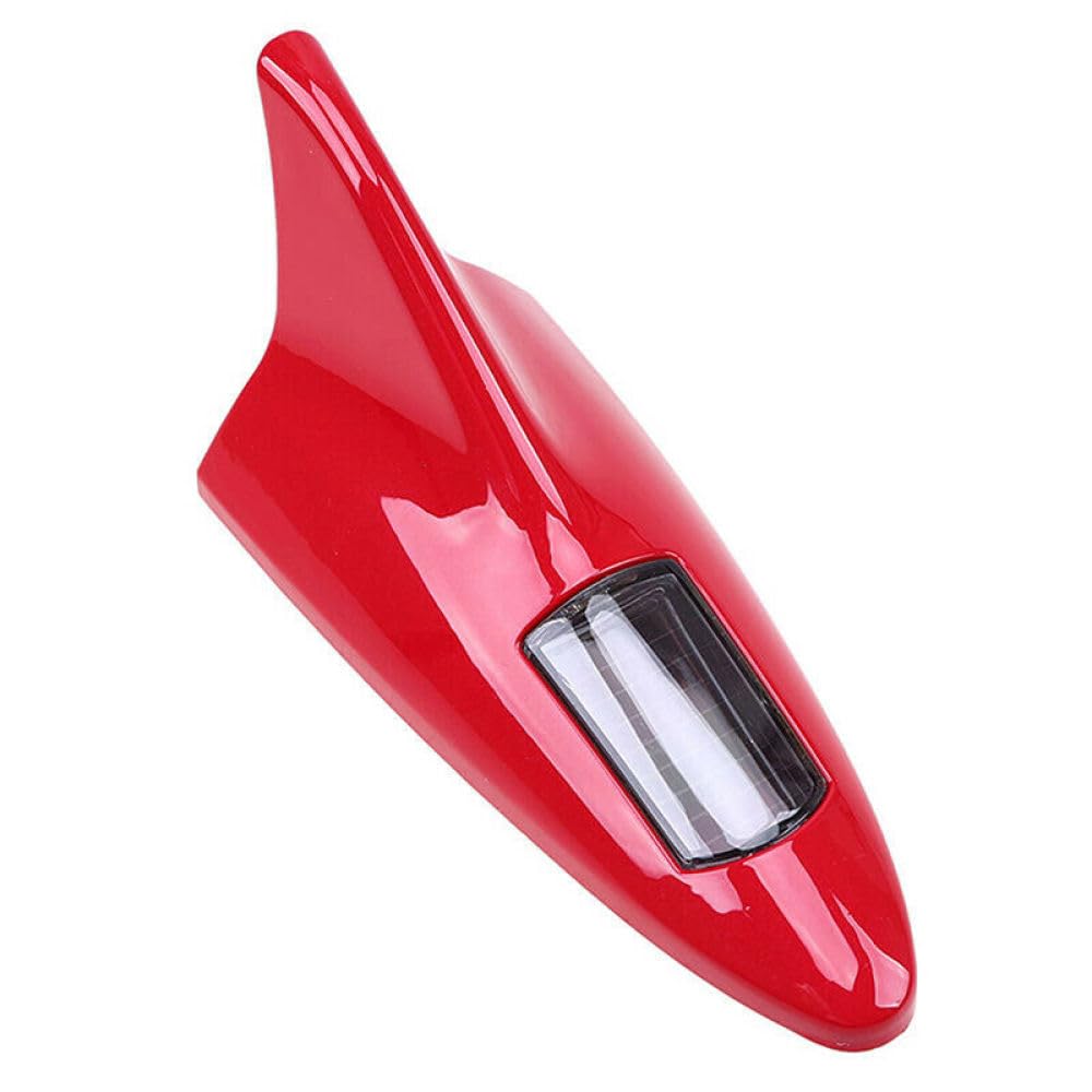 Solar Powered LED Warning Tail Light Shark Fin Antenna for Cars - Auto Security Enhancement with Energy Efficient Design | Perfect for Night Driving & Vehicle Safety