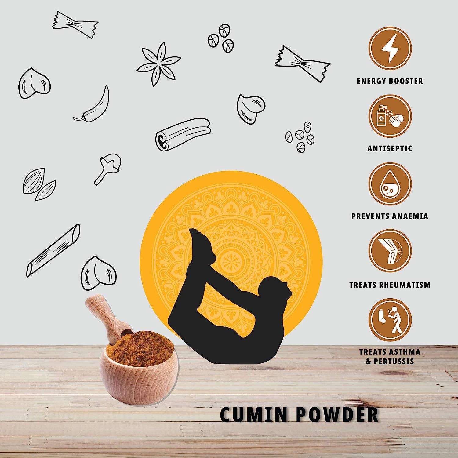 Organic Cumin Powder (Jeera Powder) - 350g | Fresh & Natural Indian Spice for Cooking, Curry, Masala & Seasoning | Perfect for Indian Cuisine, BBQ, Soups & Homemade Spice Blends