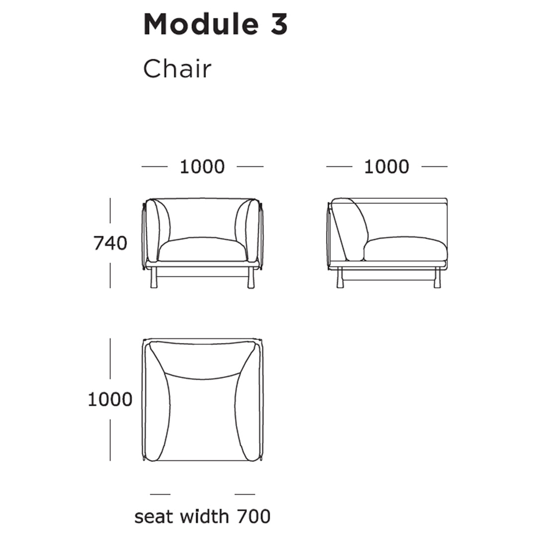 Modular Sofa Set - 4-Piece Kite Sectional Couch for Living Room, Lounge & Office - Customizable Comfortable Seating Solution