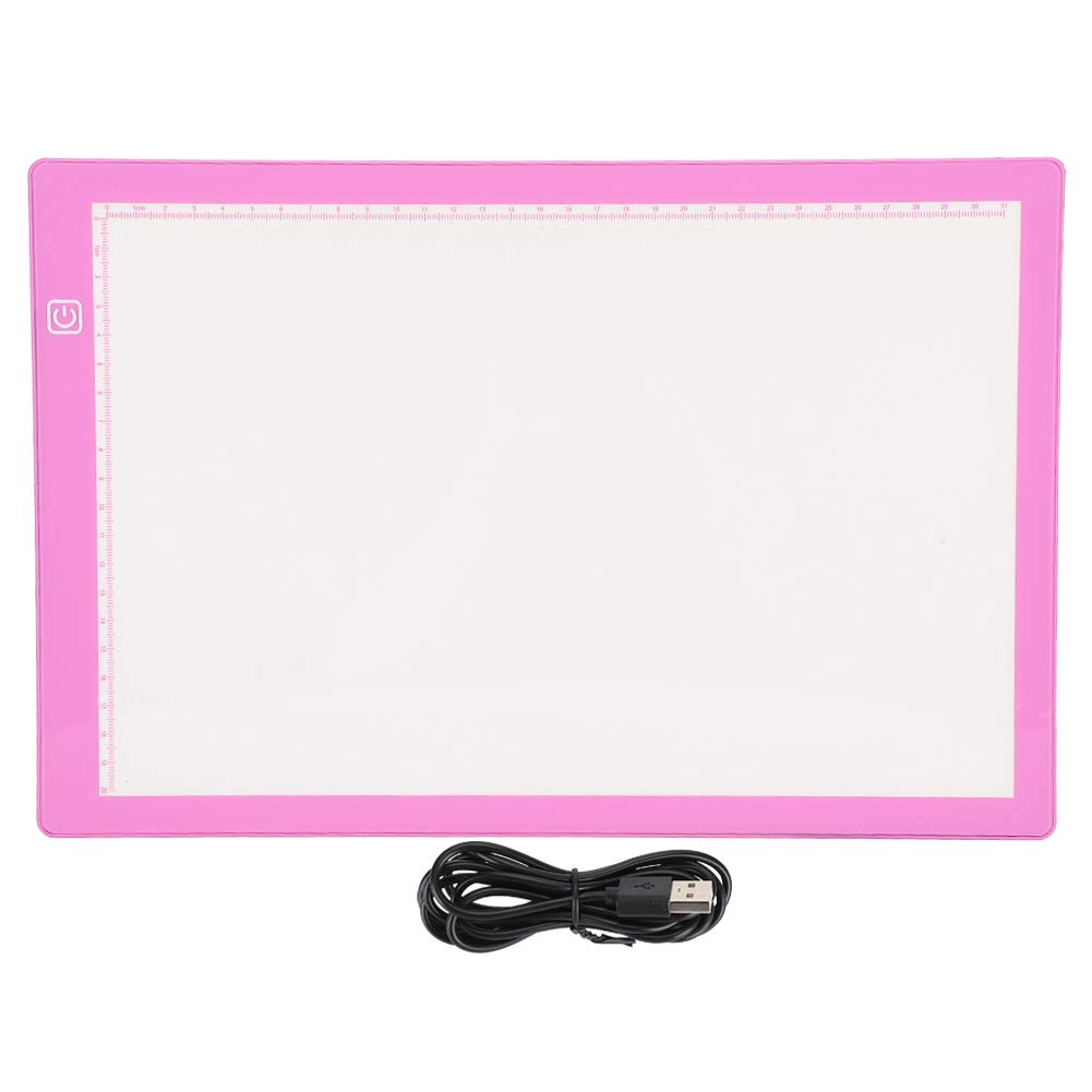 Zerodis A4 LED Tracing Light Box - Portable Dimmable Light Pad for Drawing, Sketching, Animation - Perfect for Artists, Students & Kids (Pink) | Ideal for Tracing, Calligraphy, Stencil Work & Craft Projects