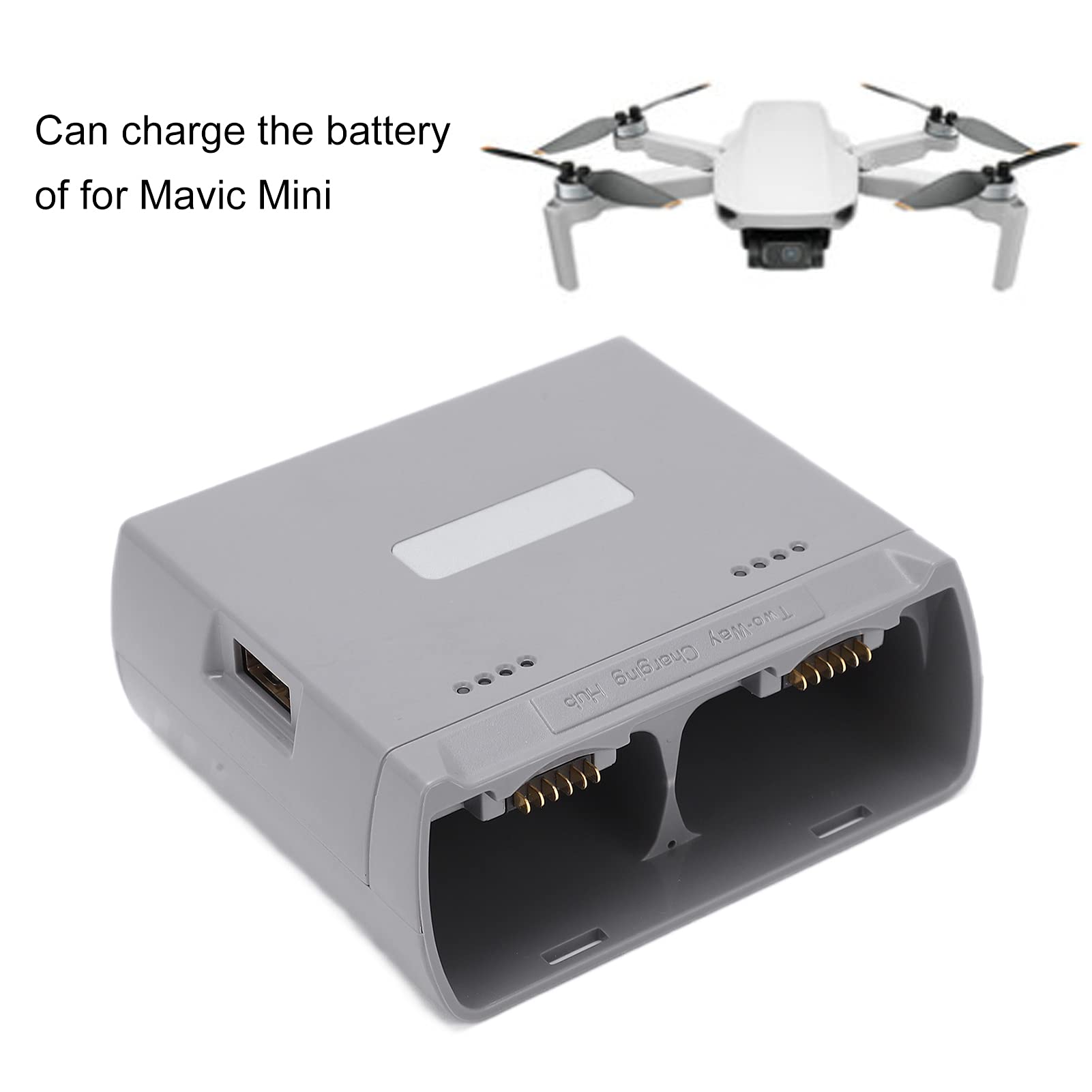 **DJI Mini 2 & Mini SE Smart Drone Battery Charger - Portable Dual-Battery Fast Charging Hub (Grey) - Perfect for Travel, Aerial Photography & Outdoor Adventures**