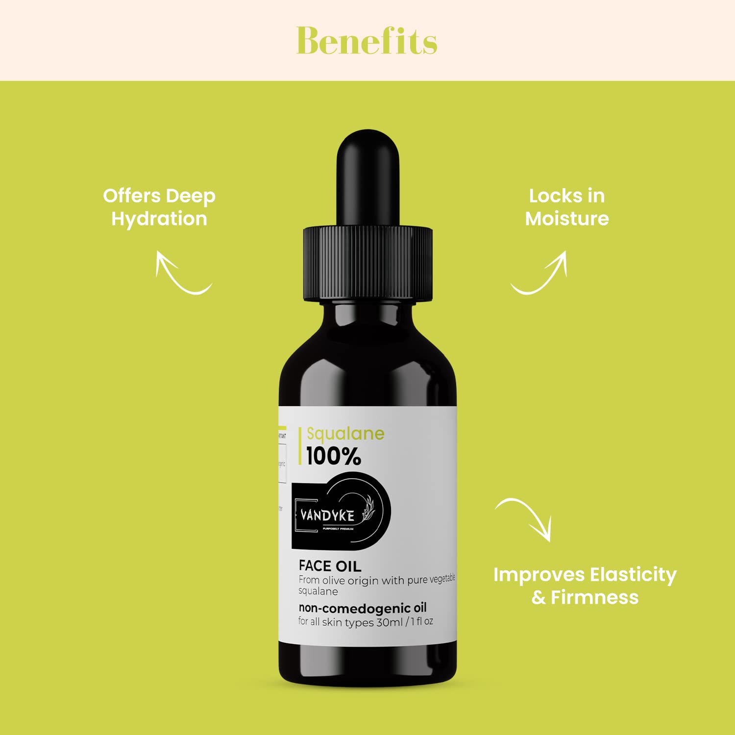 100% Plant-Derived Squalane Face Oil for Hydration & Anti-Aging | Ultra Lightweight Moisturizer to Reduce Fine Lines & Wrinkles | 30ml Bottle | Perfect for Dry Skin, Sensitive Skin Care & Nighttime Routine