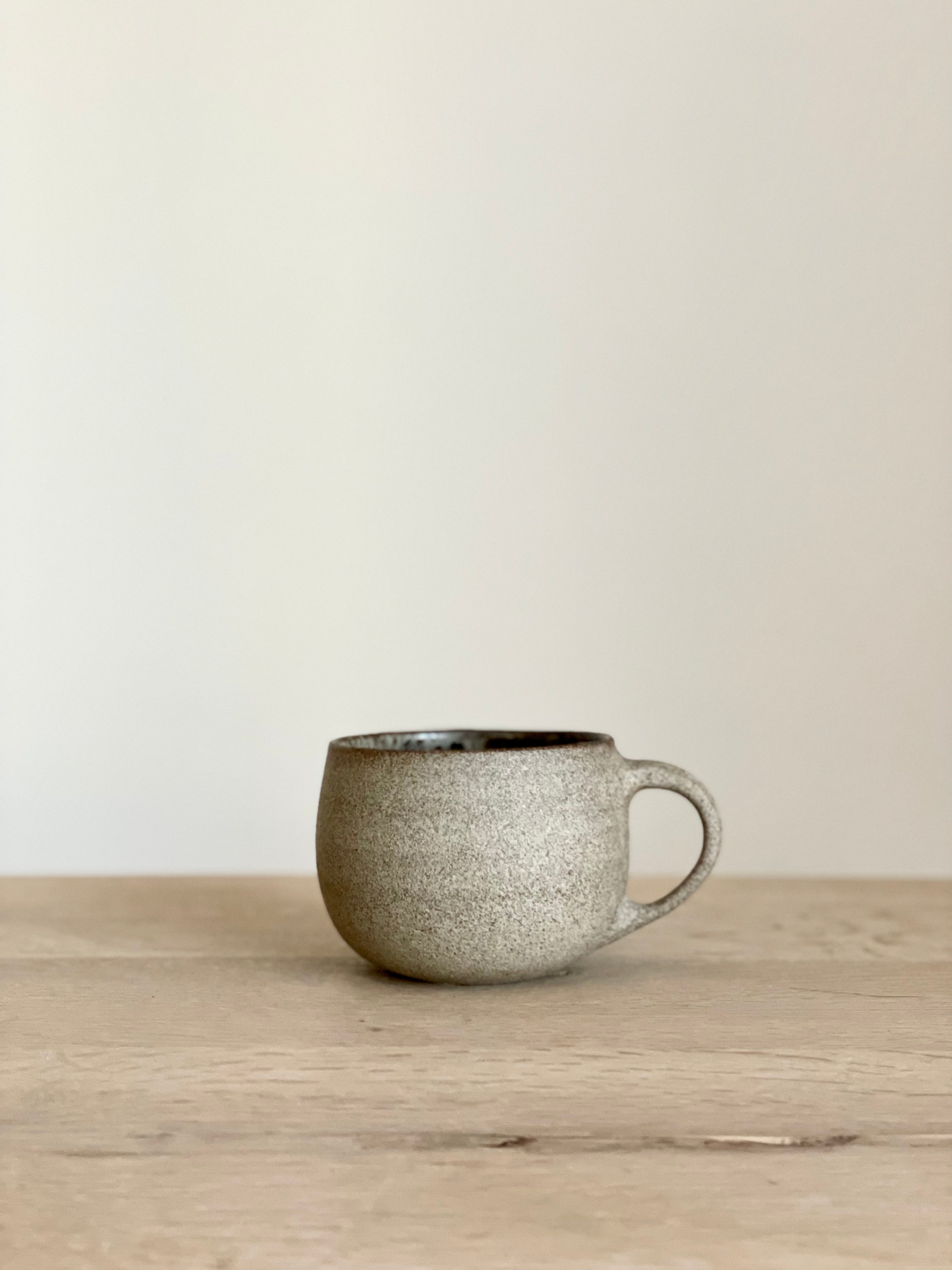 Aage Würtz Ceramic Mug - Moss Green & Raw Finish Coffee Cup for Home, Office & Gifts | Eco-Friendly Handmade Stoneware