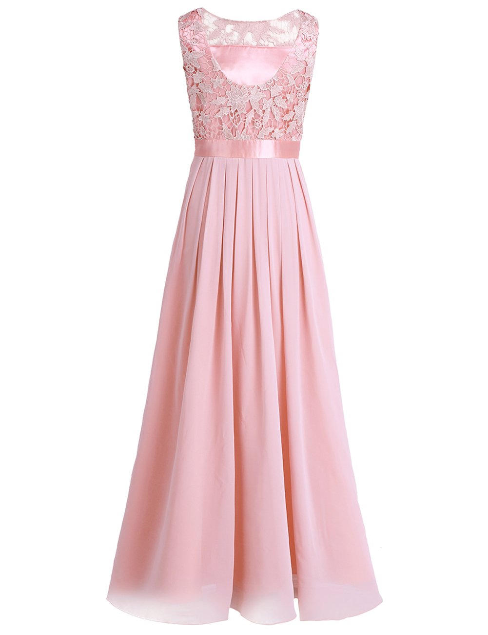 ACSUSS Women's Crochet Lace Chiffon Wedding Dress - Elegant Bridesmaid Evening Gown & Prom Maxi Dress for Special Occasions | Perfect for Weddings, Galas & Formal Events