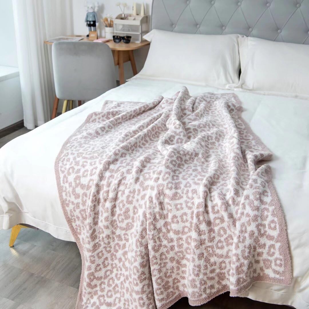 GY Ultra Soft Leopard Print Throw Blanket - Lightweight Warm Reversible Fluffy Cheetah Blanket for Couch, Sofa & Bed Decor - Beige - Perfect for Cozy Evenings, Movie Nights & Home Styling