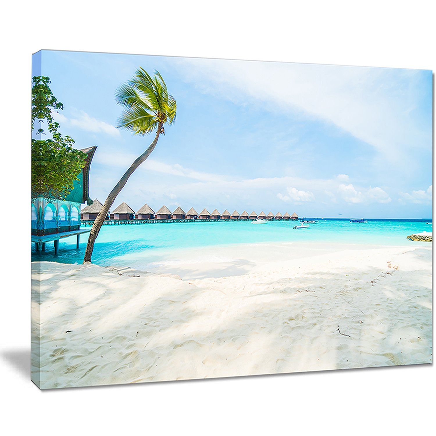 Tropical Maldives Island Seascape Canvas Art Print - Stunning Beach Wall Decor for Living Room, Bedroom & Office - Perfect Coastal Home Decor & Gift Idea