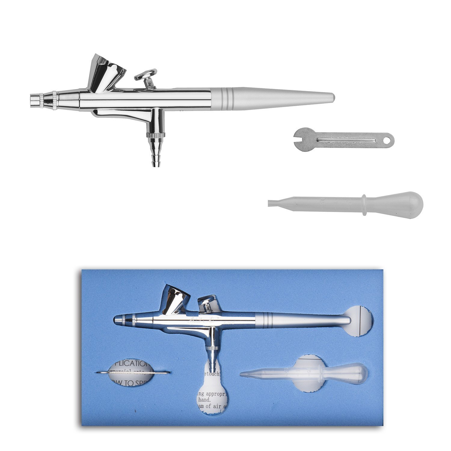 Pinkiou Mini Airbrush Makeup Spray Gun - 0.4mm Needle Airbrush Kit for Nails, Temporary Tattoos & Body Art | Portable Cosmetic Tool for Professional & Home Use