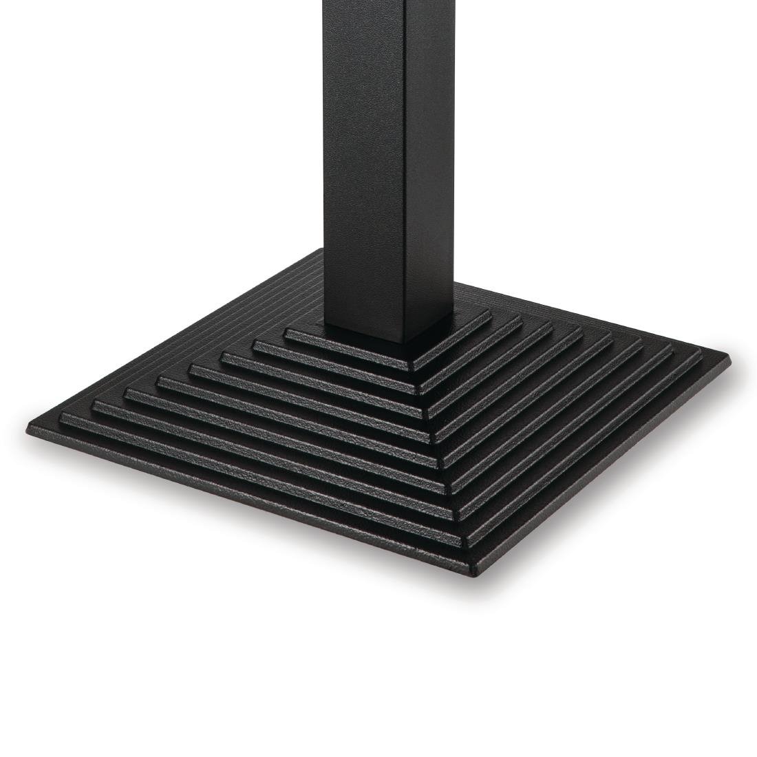 Bolero Cast Iron Step Square Table Base - Heavy Duty Metal Legs for Dining, Kitchen, or Outdoor Furniture - Perfect for Restaurants, Patios, and Home Decor