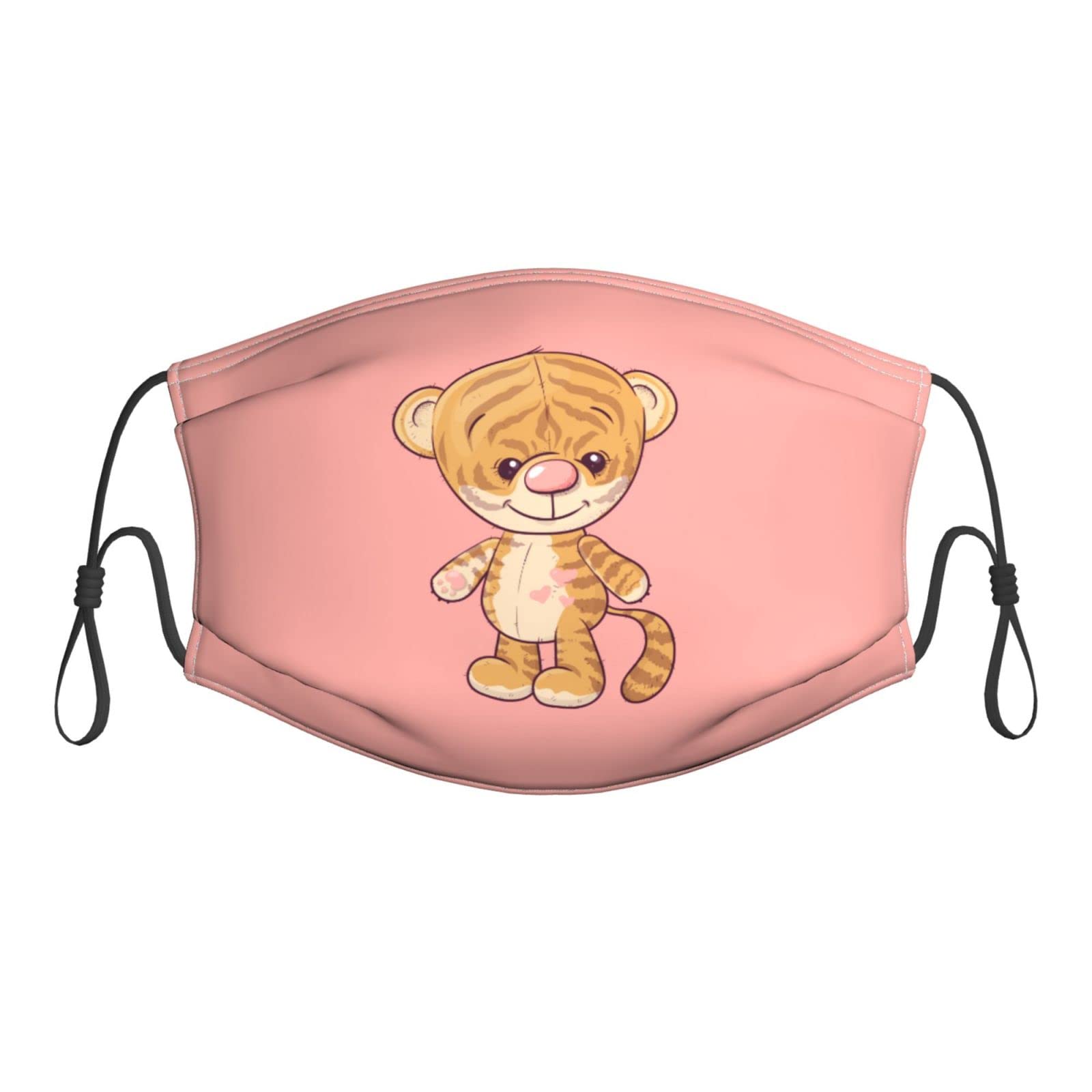 Reusable Adjustable Unisex Dust Mask with Filter - Comfortable Breathable Tiger Cubs Design for Outdoor Activities, Work & Travel Protection