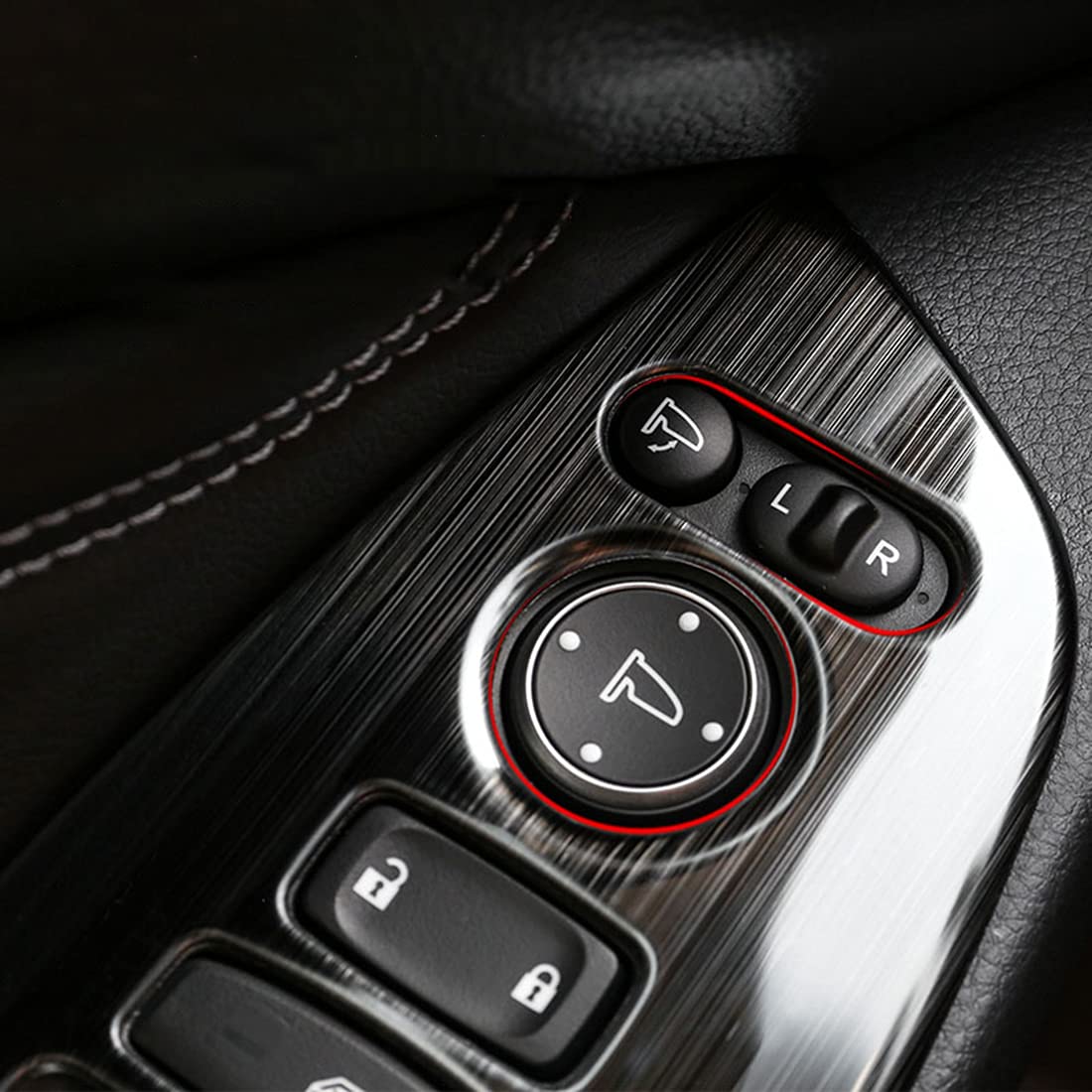 4-Piece Car Interior Door Window Control Panel Cover Trim Set - Brushed Black - Compatible with Honda Accord 2018-2022 Models - Upgrade Your Vehicle Interior - Perfect for Car Enthusiasts & DIY Auto Detailing