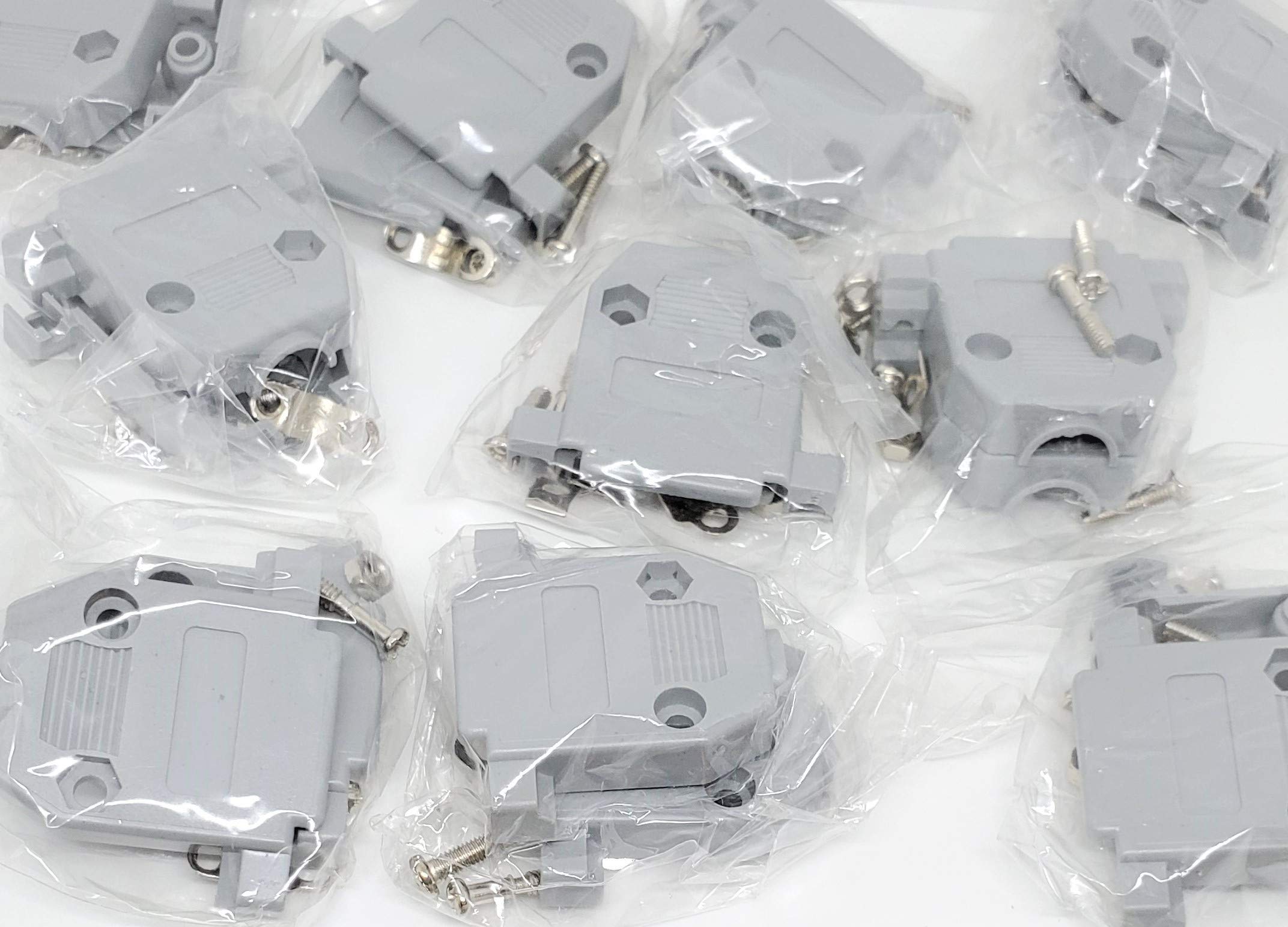 Gray Plastic Hood for DB-15/HD-26 DA15 Connectors - 10-Pack for PC Accessories