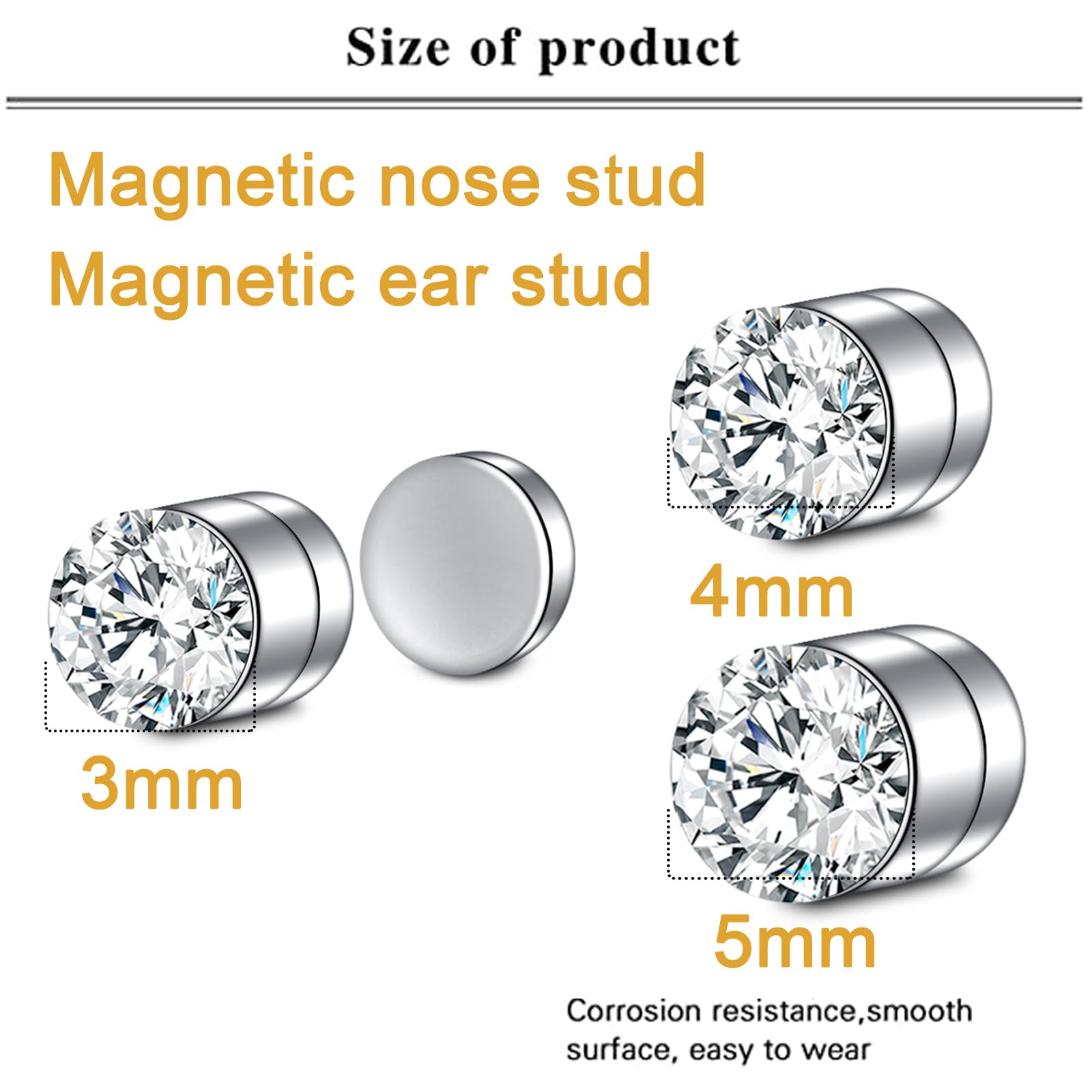 MODRSA Fake Nose Stud Ring - Magnetic Nose Jewelry, Tiny Silver Nose Ring for Women | Perfect for Parties, Cosplay & Everyday Fashion Accessories