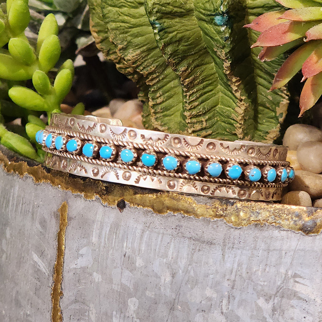 Authentic Zuni Cuff Bracelet - Handmade Native American Silver Jewelry for Women - Perfect for Boho Fashion, Gift Giving & Special Occasions