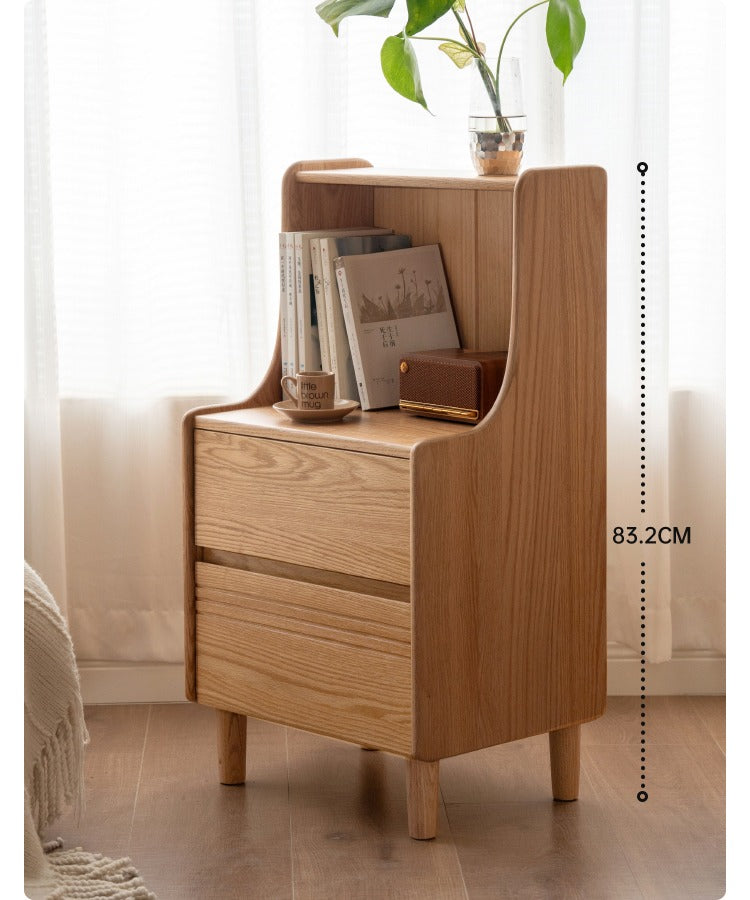 Solid Oak Wood Nightstand - Modern Bedside Table with Drawer for Bedroom, Living Room, or Guest Room - Durable & Stylish Furniture for Home Decor