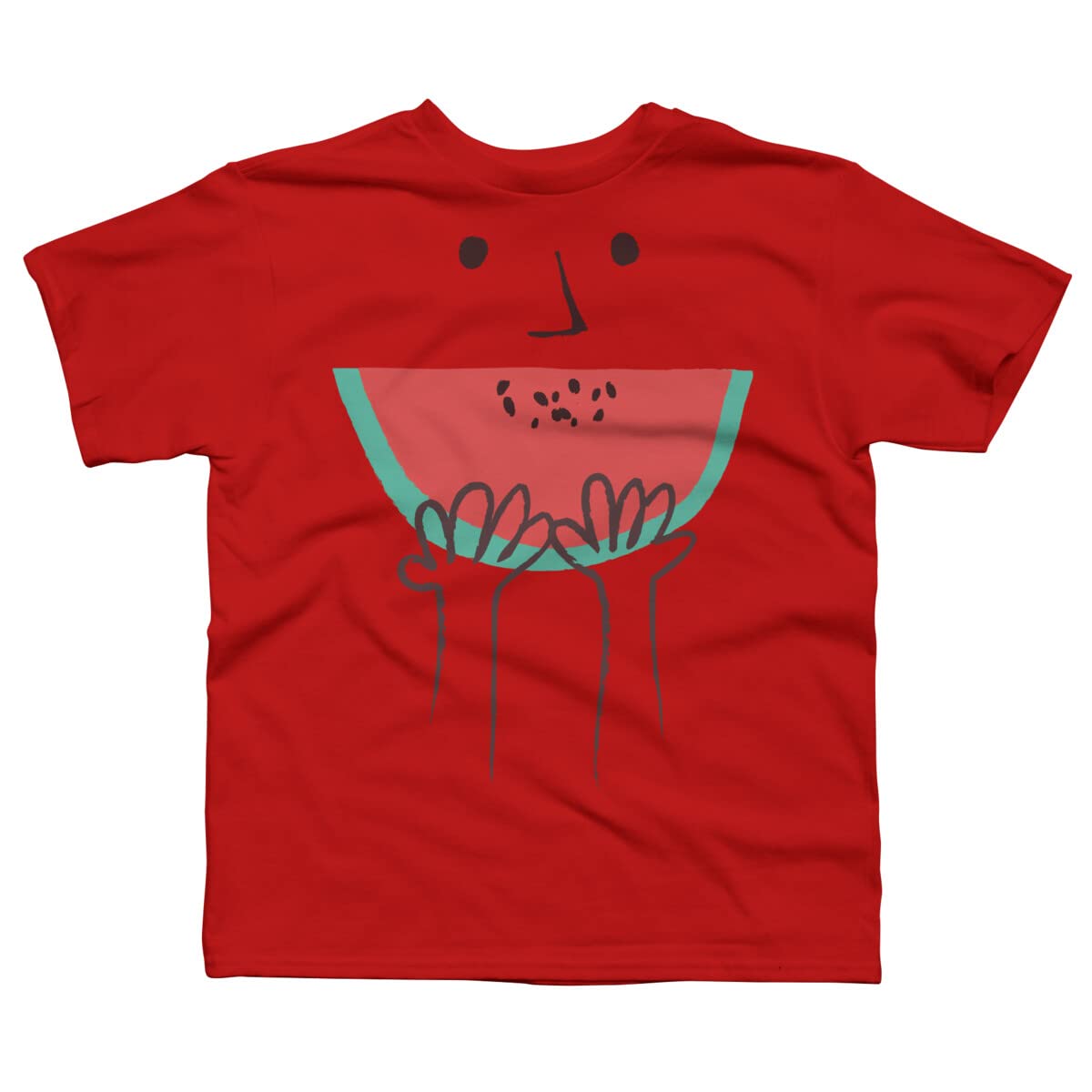 Design By Humans Boys Summer Smile Graphic Tee - Short Sleeve Cotton T-Shirt for Kids - Perfect for Playdates, Summer Camp & Casual Outings