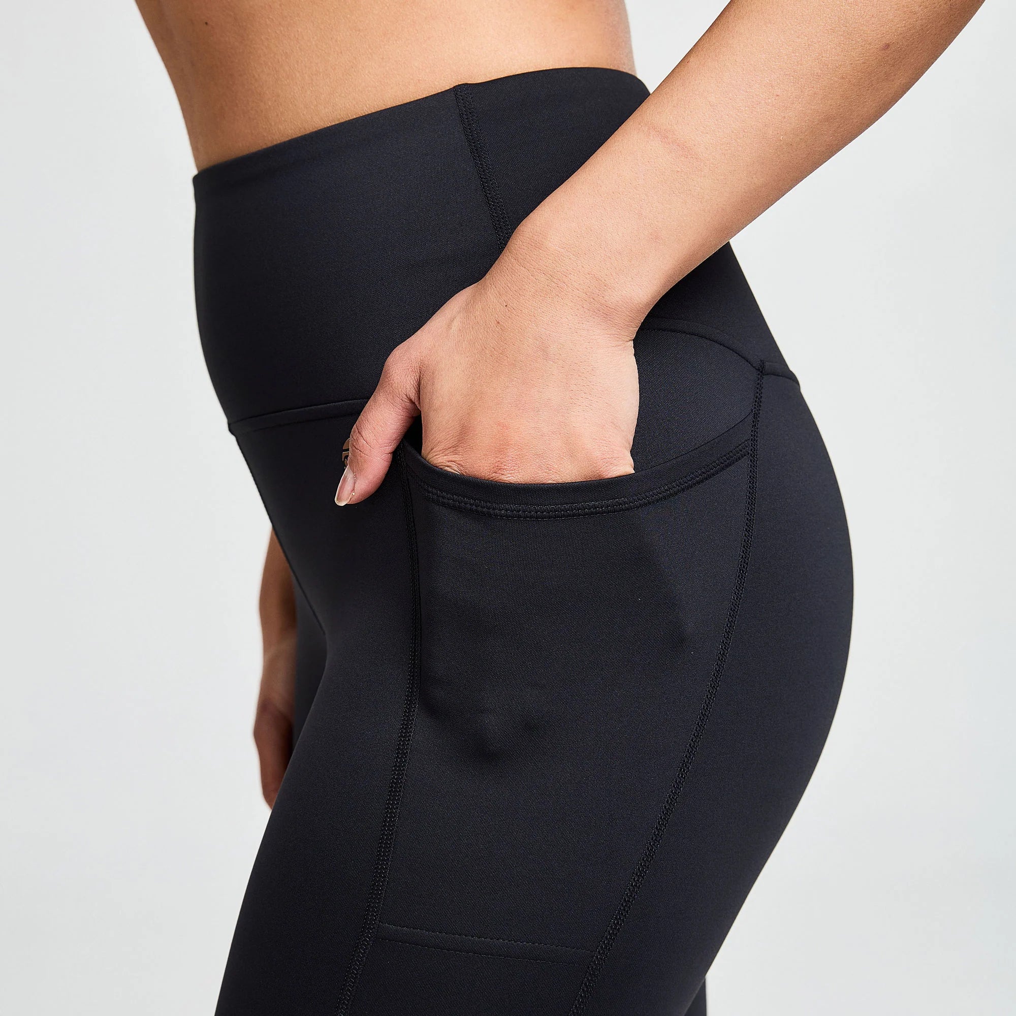 BAHE Attune Side Pocket Legging Full Length - High Waist Yoga Pants for Women, Black - Perfect for Workouts, Running, Yoga & Everyday Wear