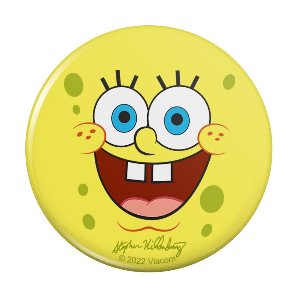 GRAPHICS & MORE SpongeBob Goofy Smile Face Pinback Button Pin - Fun Collectible Badge for Backpacks, Jackets & Lanyards