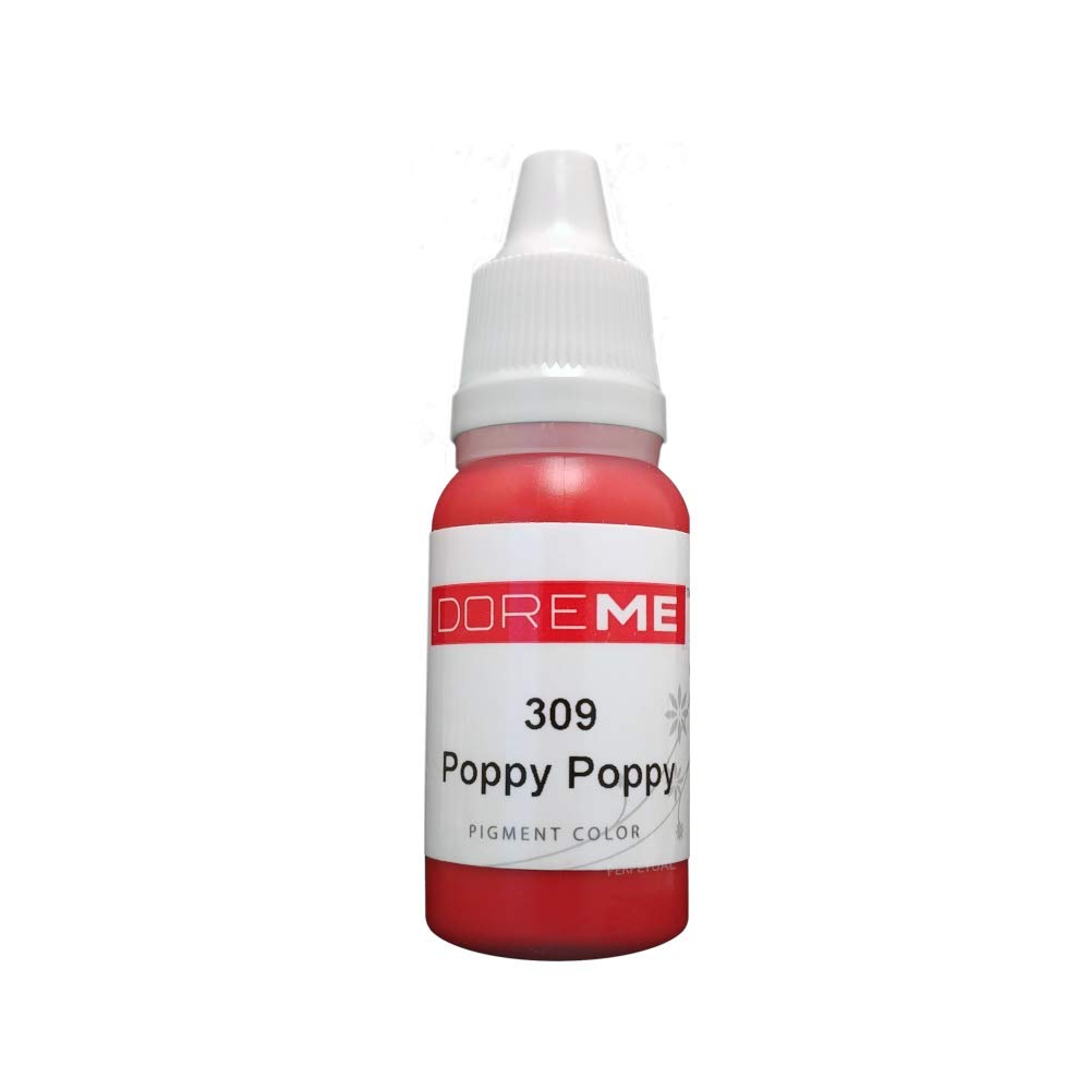 DOREME Permanent Makeup Lip Tattoo Ink - Poppy Red Lip Color Pigment for Microblading & Cosmetic Tattooing | Long-Lasting Lip Stain for Natural Beauty Enhancement