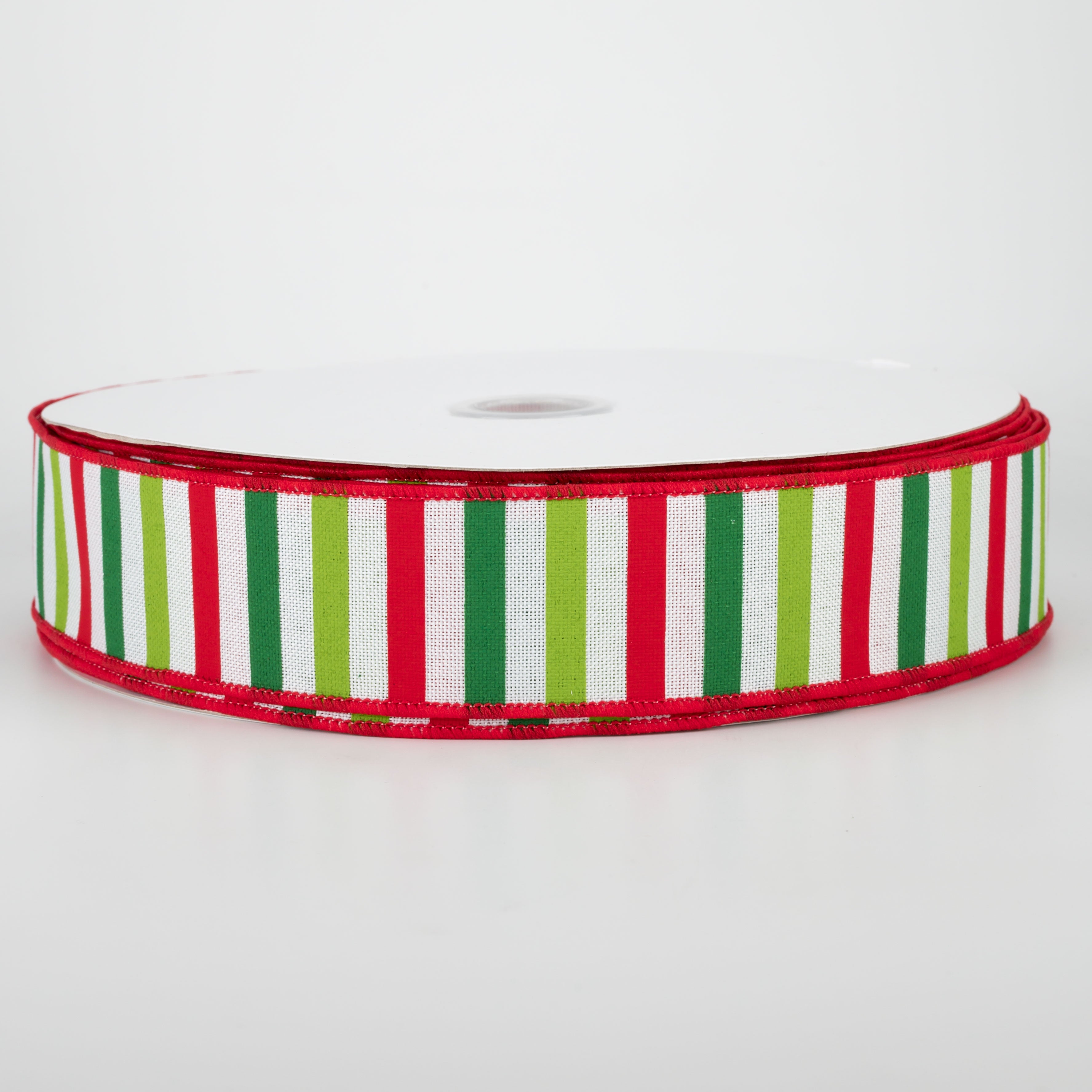 1.5 Inch Christmas Horizontal Stripe Ribbon - White Decorative Ribbon for Gift Wrapping (50 Yards) - Perfect for Holiday Crafts, DIY Decorations and Present Packaging