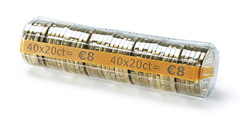 LMIXTC 400 Euro Coin Cases (8 Packs of 50) - Durable Plastic Coin Holders for Euro Coin Collection, Storage & Organization - Perfect for Collectors, Banks & Retail Use
