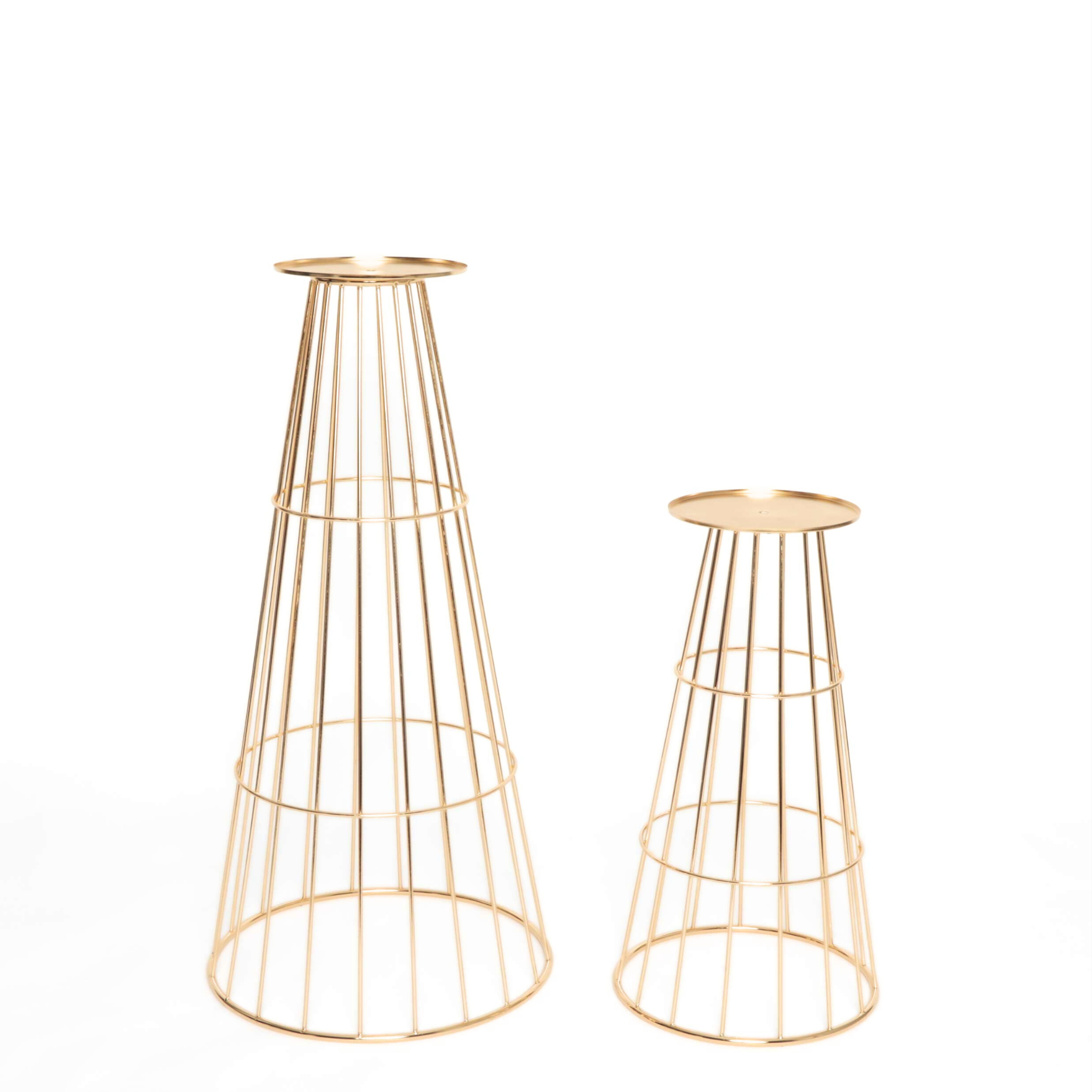 Elegant Gold Flower Centerpiece Pedestal Stands (4-Piece Set) - Perfect for Wedding Decor, Table Centerpieces, and Home Decoration