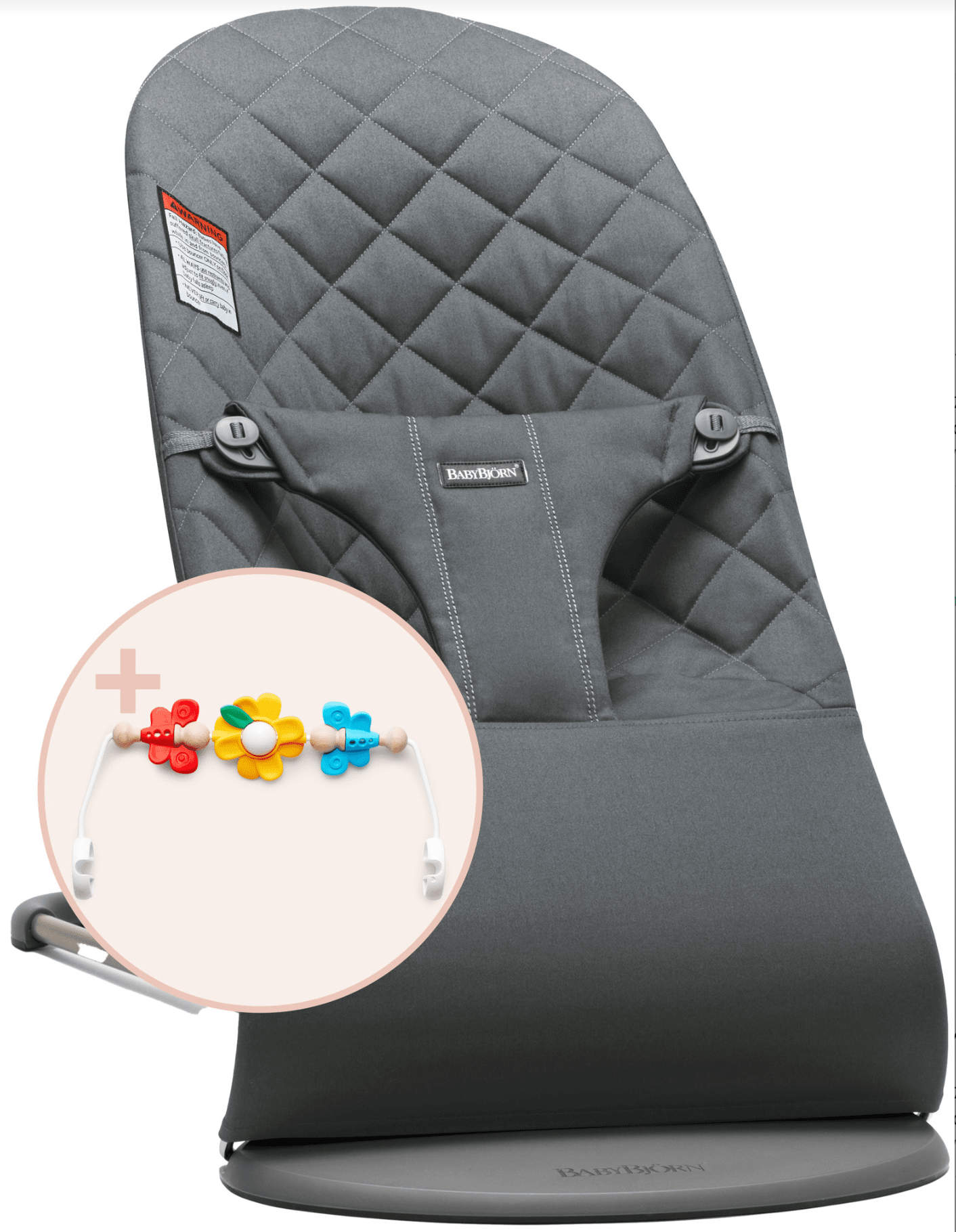 BabyBjorn Bouncer Bliss with Flying Friends Toy Bar - Soft Baby Bouncer Seat & Interactive Toy Set for Newborns to Toddlers - Perfect for Playtime, Soothing & Developmental Activities at Home