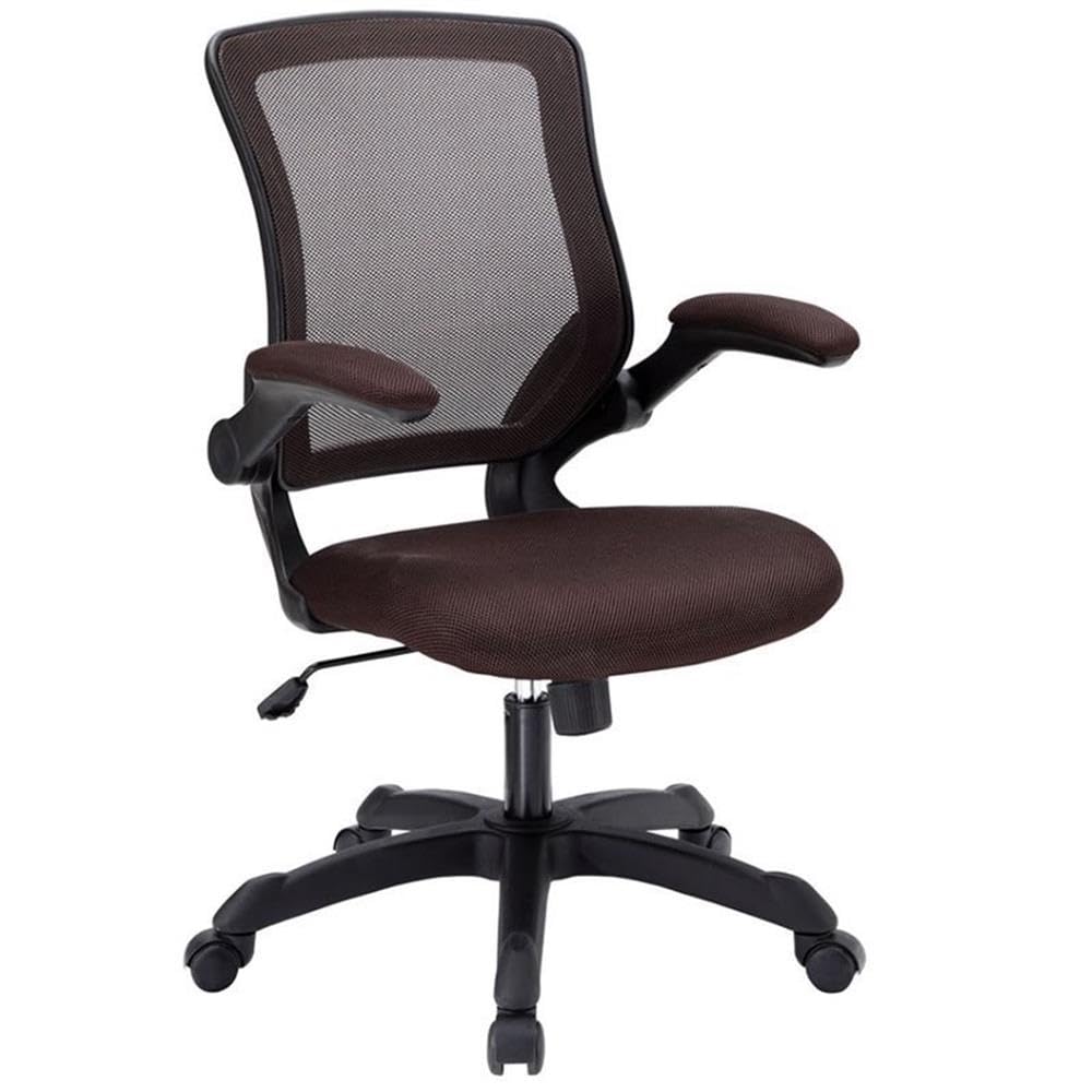 UrbanPro Modern Fabric Mesh Office Chair - Ergonomic Brown Desk Chair for Home & Office Workspace - Comfortable Adjustable Task Chair for Long Hours Sitting